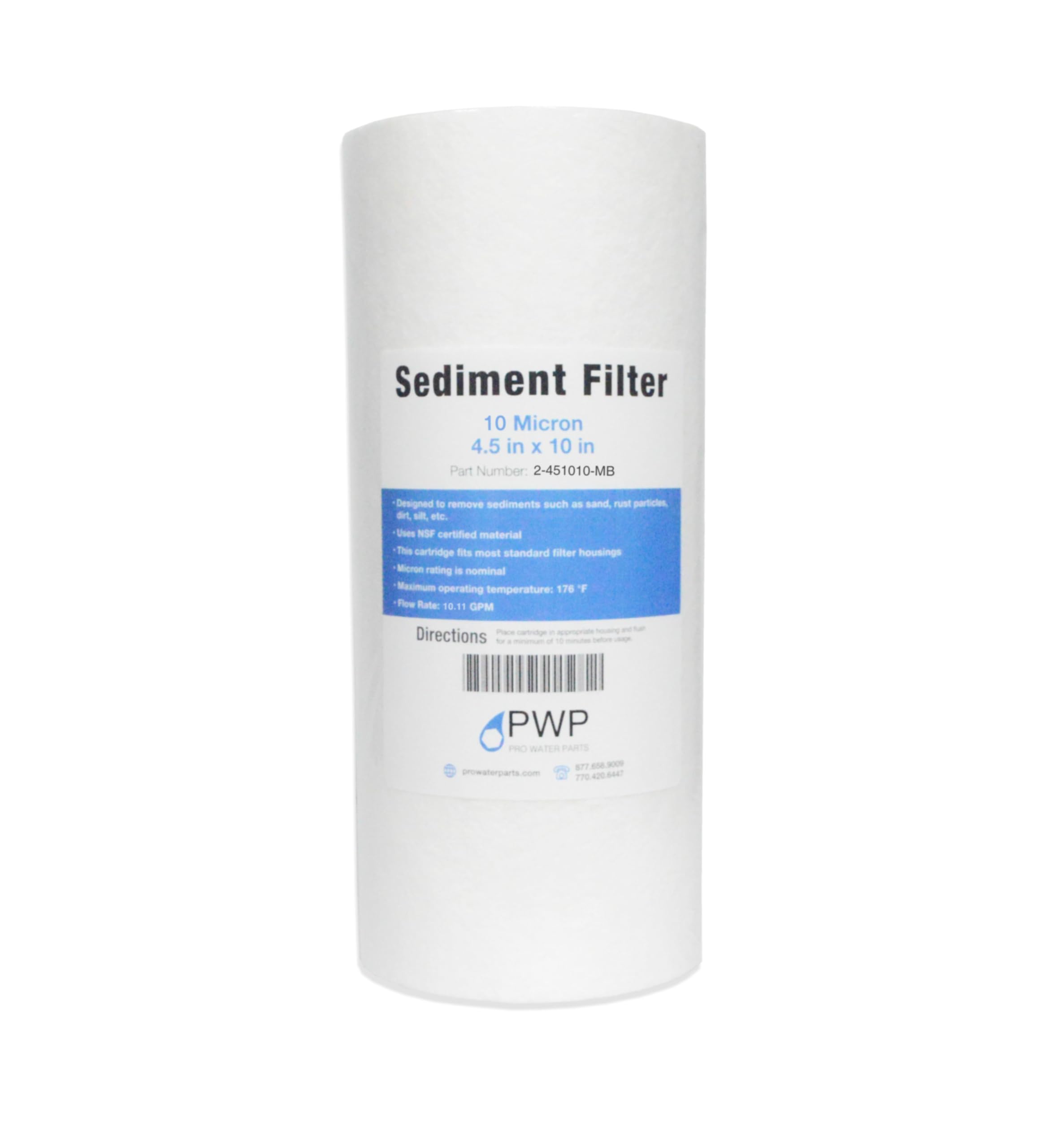 Premium 4.5x10 Jumbo 10 Micron Sediment Melt Blown Water Filters - 20 Pack for Home, RV & Commercial Water Filtration Systems