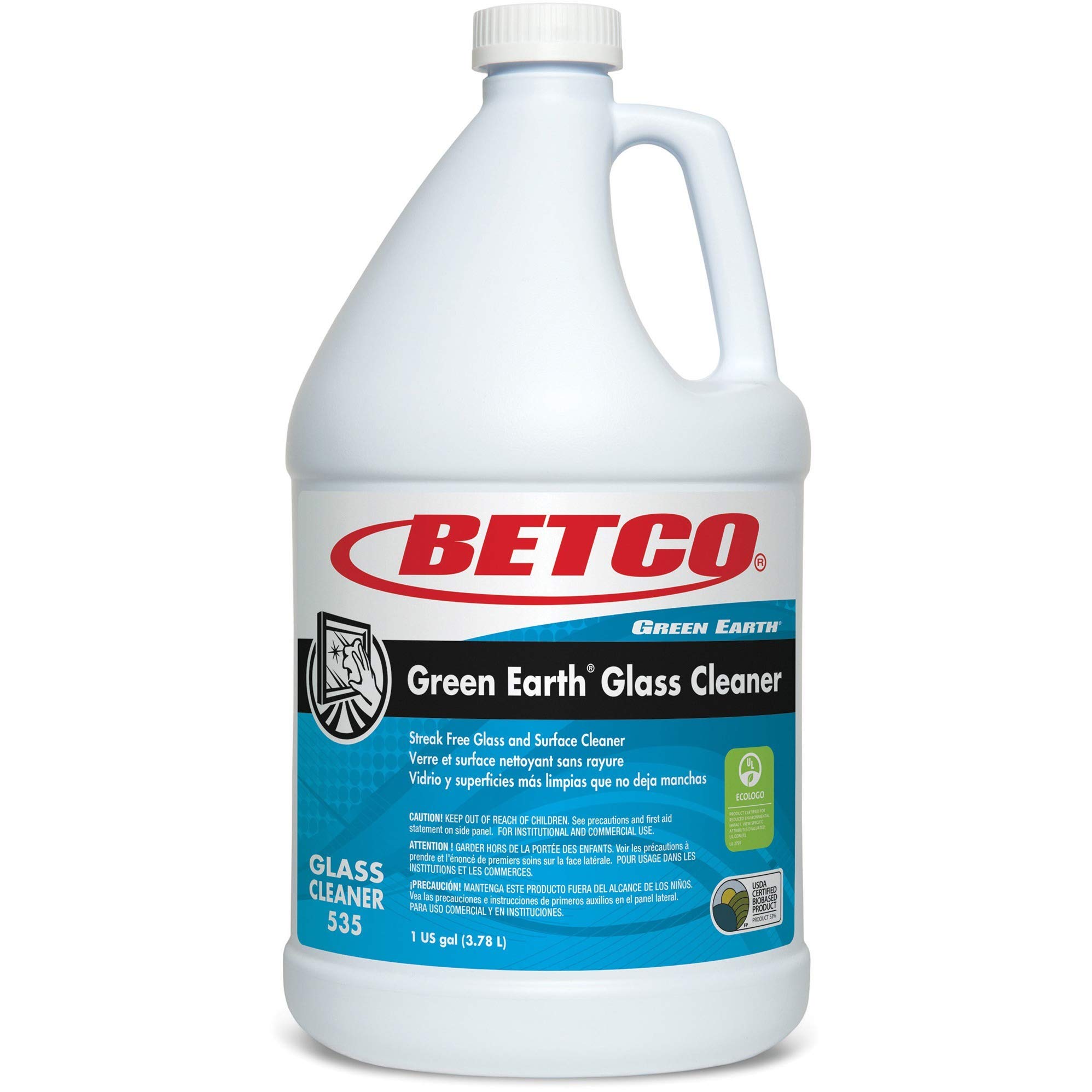 Betco Green Earth Glass Cleaner - Eco-Friendly, Streak-Free Formula for Sparkling Windows & Mirrors | Perfect for Home, Office & Commercial Use