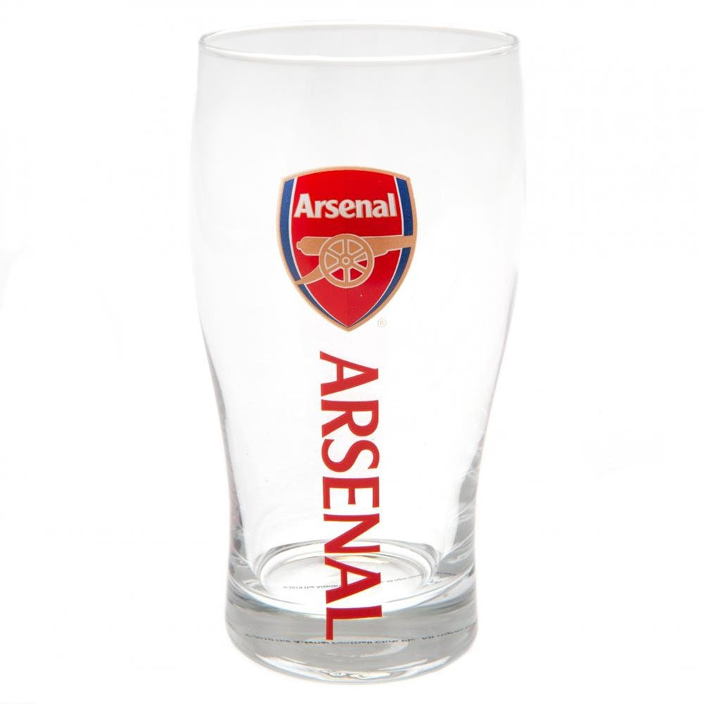 Official Arsenal FC Tulip Pint Glass - 16oz Soccer Beer Mug for Fans - Perfect for Game Day, Parties & Home Bar Decor