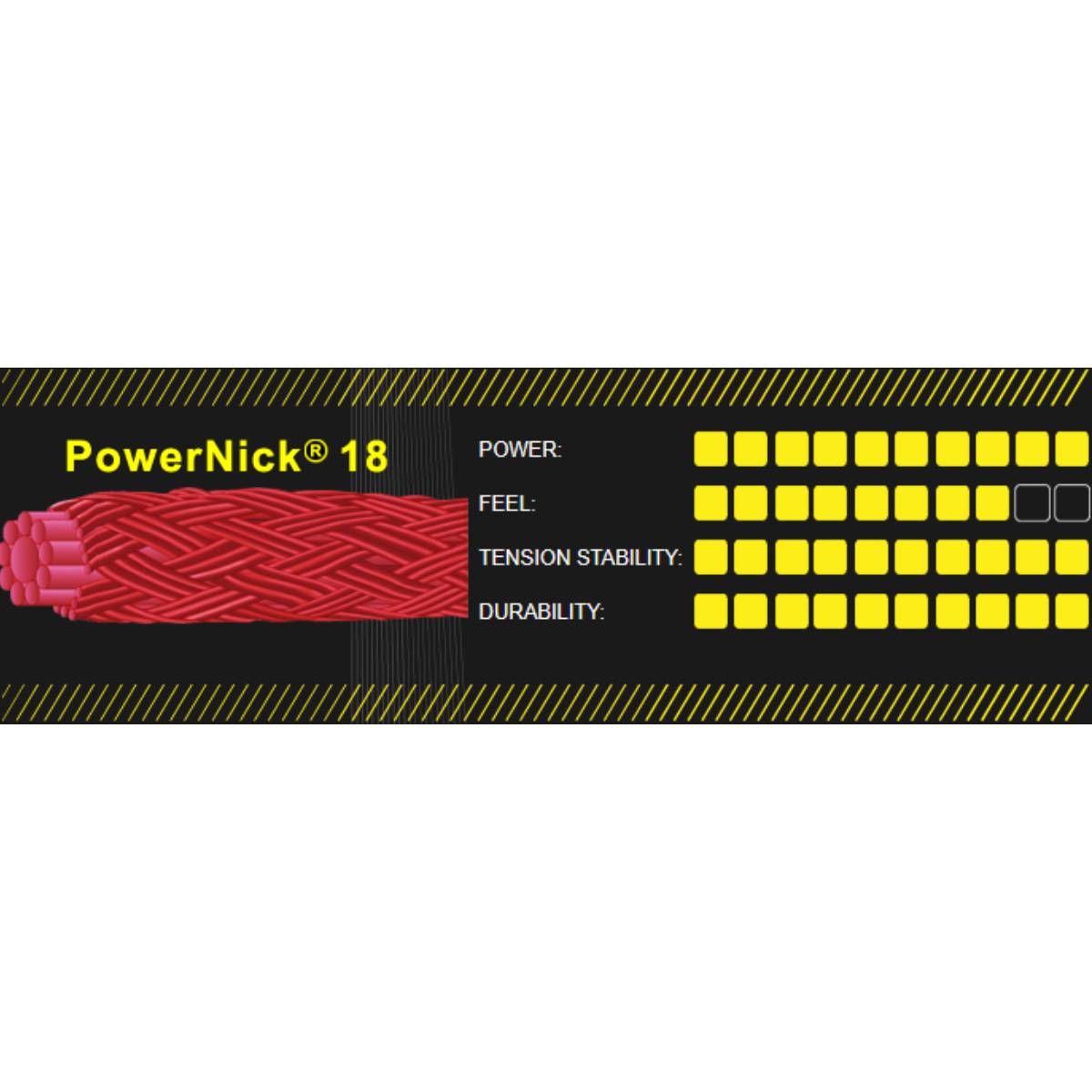 Ashaway PowerNick 18 Squash String (Red) - High-Performance Squash Racket String for Enhanced Power & Control - Perfect for Competitive Play & Training Sessions