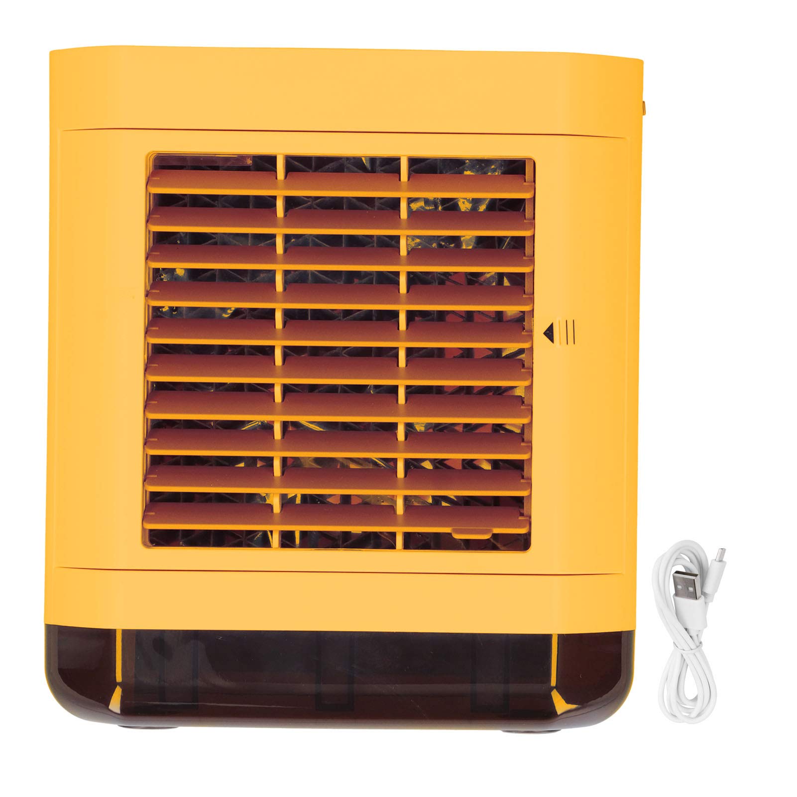 Omabeta Mini Air Conditioner Fan - Portable USB Charging Personal Air Cooler for Home, Office, Dorm, Car & Camping | Compact Cooling Solution for Hot Days (Yellow) - Perfect for Summer, Travel & Small Spaces
