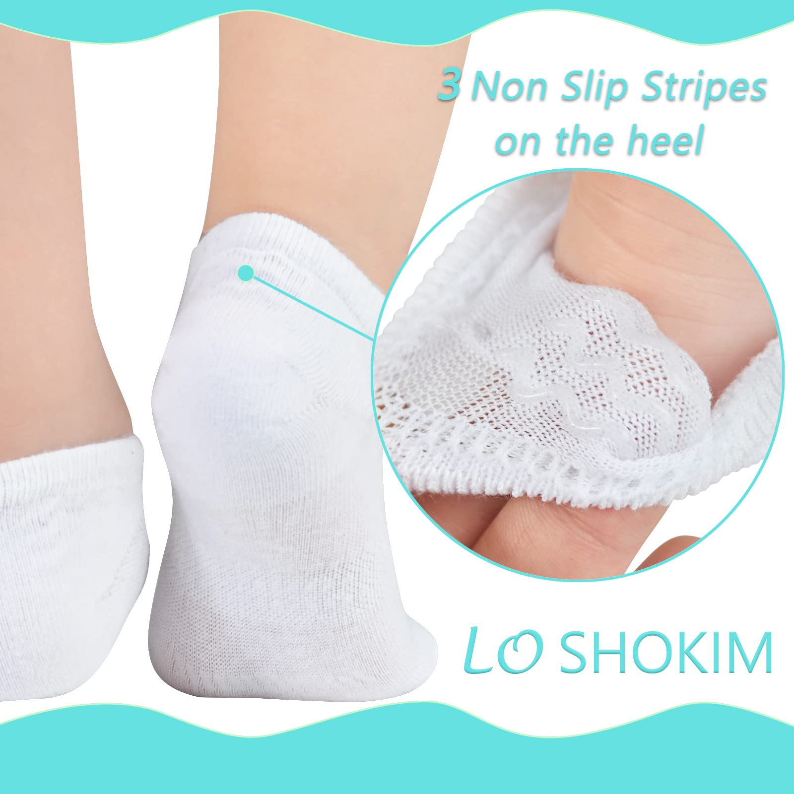 Non-Slip Baby Socks with Grippers - Breathable Cotton No-Show Toddler Socks for Boys & Girls (Ideal for Crawling, Walking & Playtime)