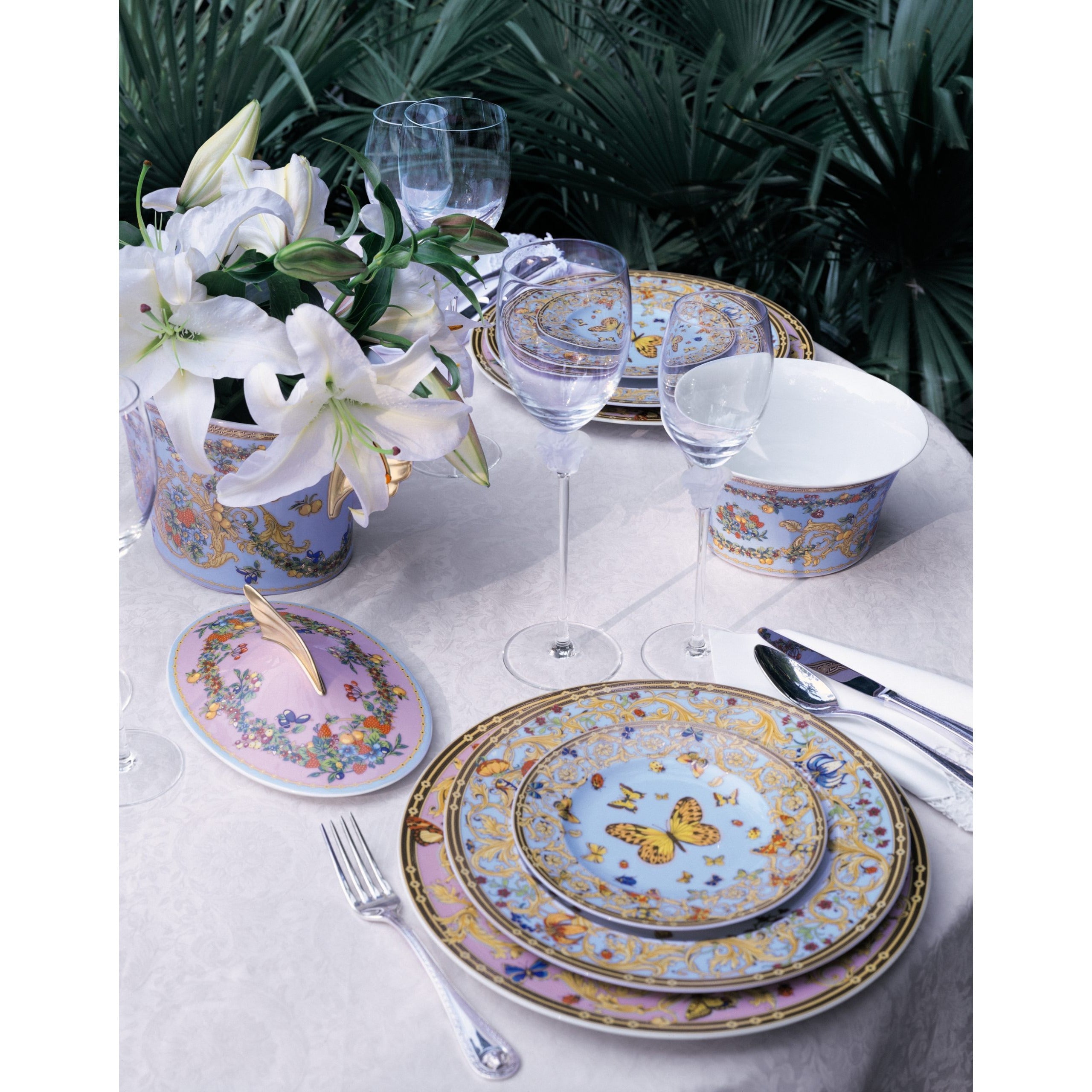 Butterfly Garden Charger Plate - Elegant Floral Dinnerware for Special Occasions, Perfect for Weddings, Bridal Showers, and Garden Parties