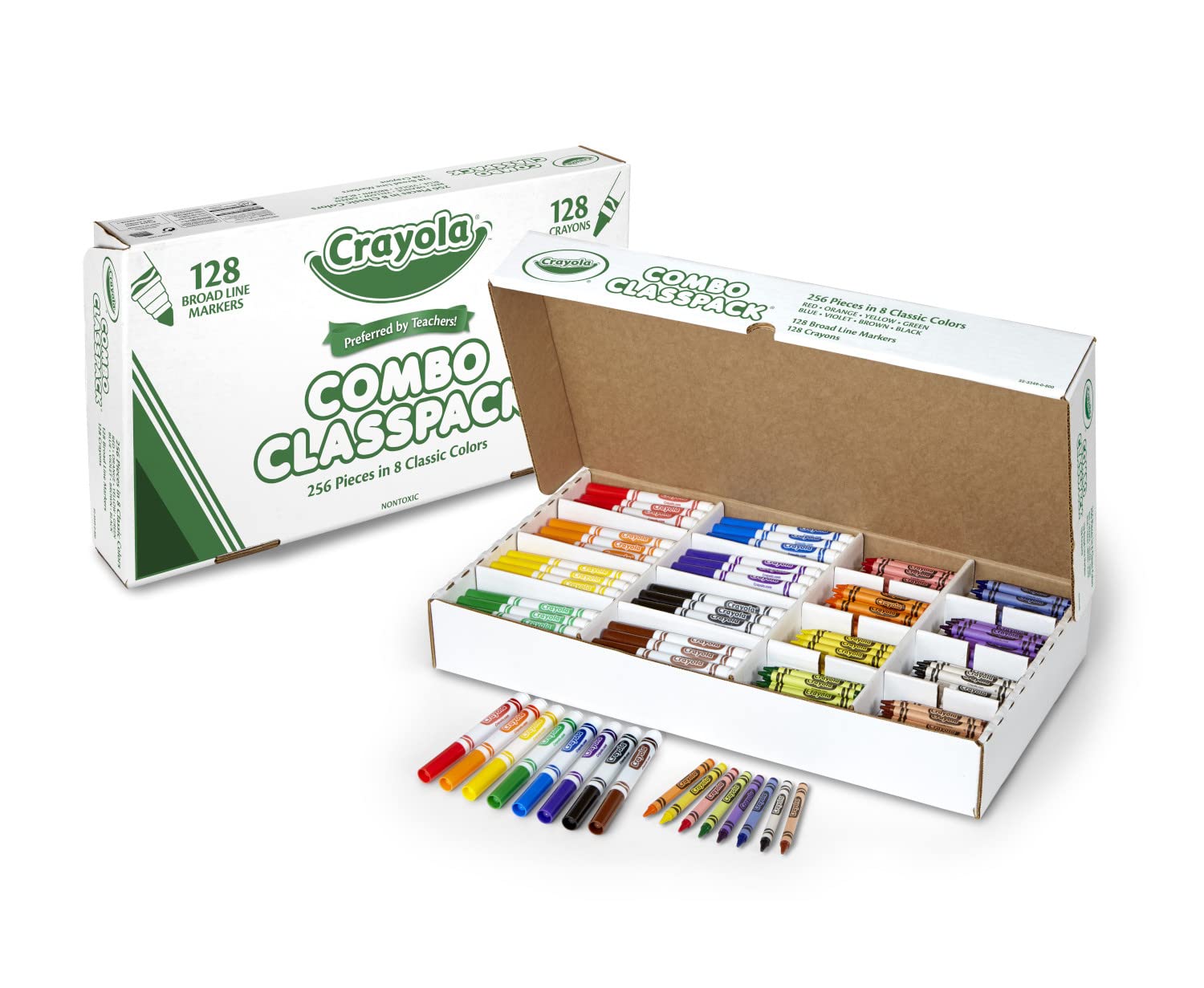 Crayola Crayons and Washable Markers Classpack - 256 Count Bulk School Supplies for Teachers, Preschool & Elementary Students | Perfect for Classroom Activities, Art Projects & Creative Learning