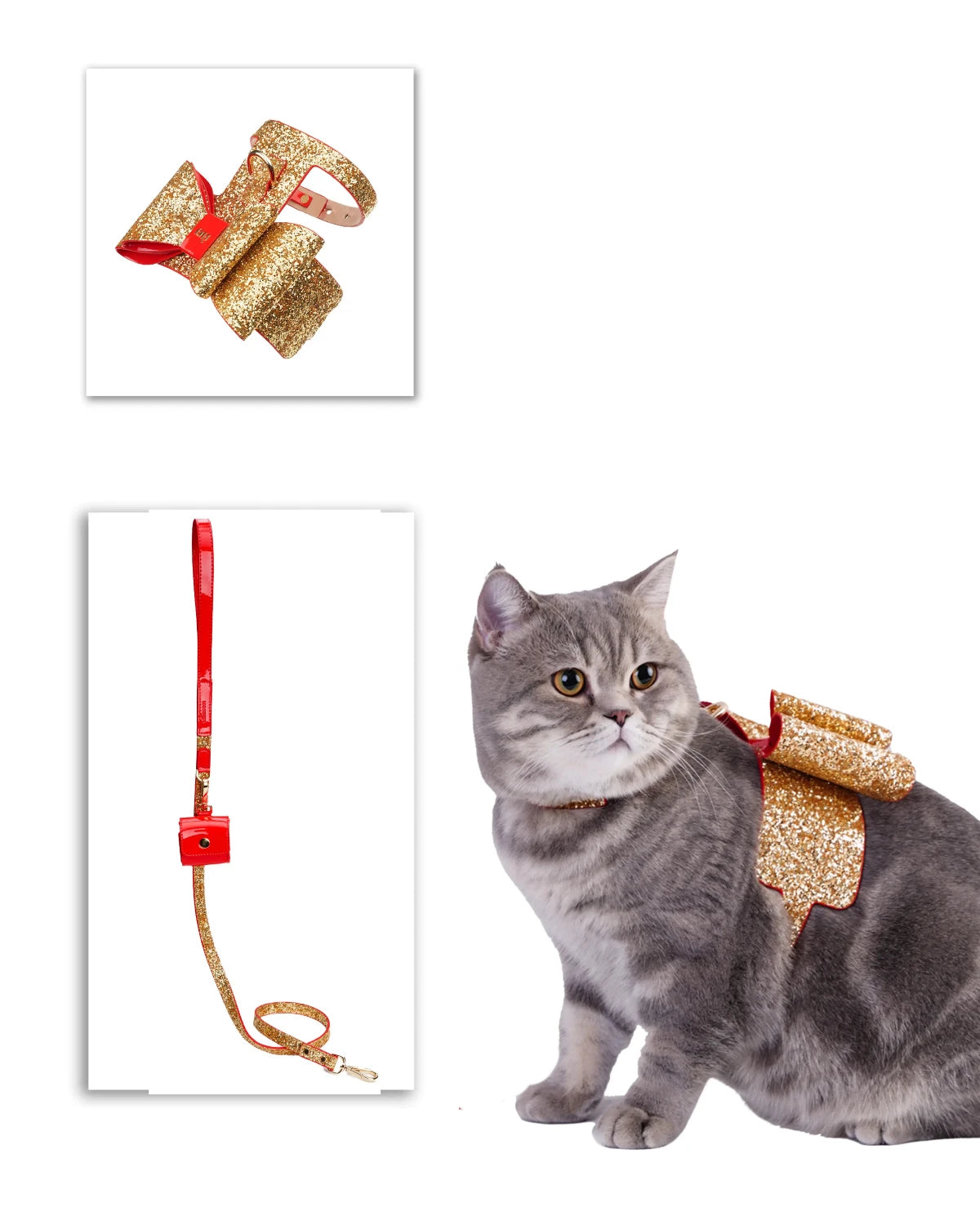 Stylish Glam Cat Bundle - Trendy Cat Accessories for Fashionable Pets - Perfect for Parties, Photo Shoots & Everyday Wear