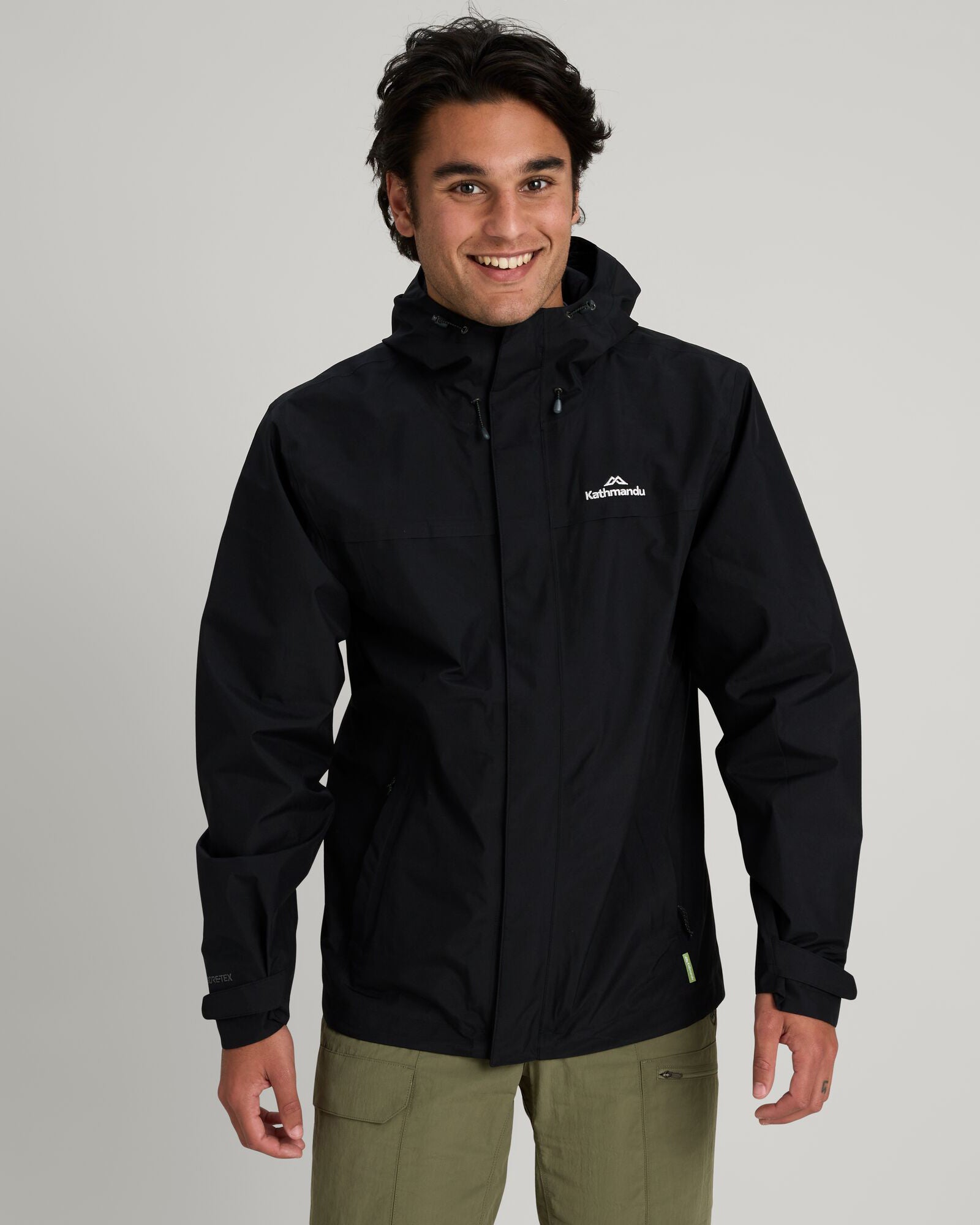 Men's Bealey GORE-TEX® Waterproof Rain Jacket - Black - Lightweight Windproof Outdoor Hiking & Travel Coat