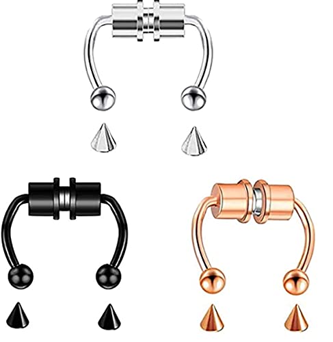 Magnetic Septum Hoops - 316L Stainless Steel Fake Nose Rings for Women & Men | Non-Piercing Nose Cuff for Daily Wear