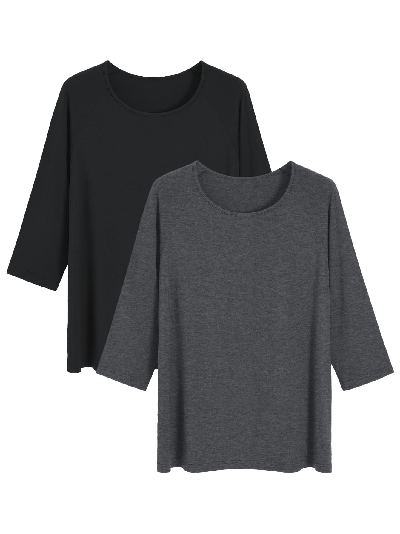 Women's Viscose Pajama Tops - Soft Crewneck Sleep Tee with 3/4 Sleeves for Comfortable Lounge & Nightwear | Perfect for Relaxing at Home, Travel & Sleepwear