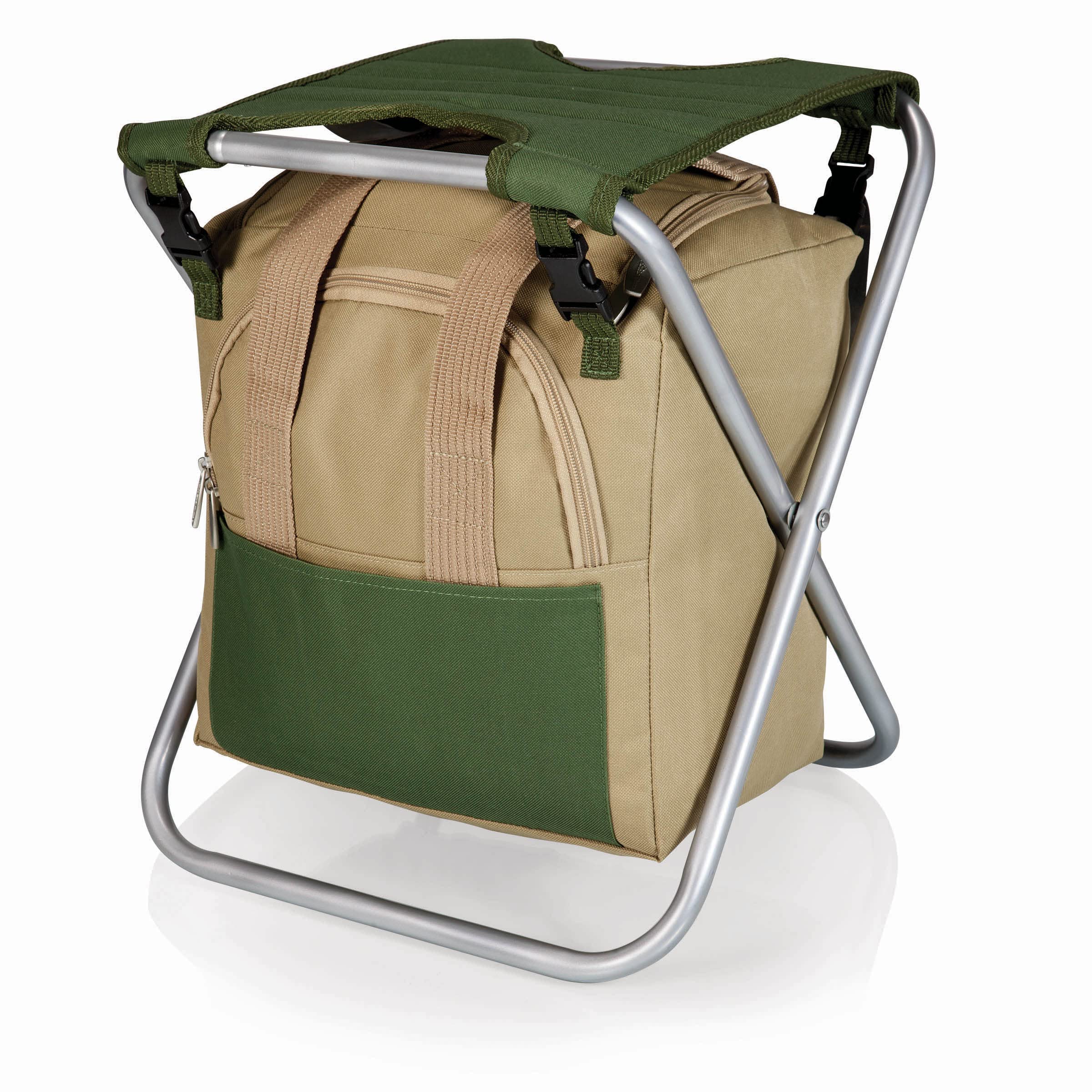 ONIVA - Picnic Time Brand Gardener Folding Seat with Tools | Portable Garden Stool with Detachable Storage Tote Bag | Garden Tools Set Organizer | Olive Green & Beige | Perfect for Outdoor Gardening, Picnics & Camping