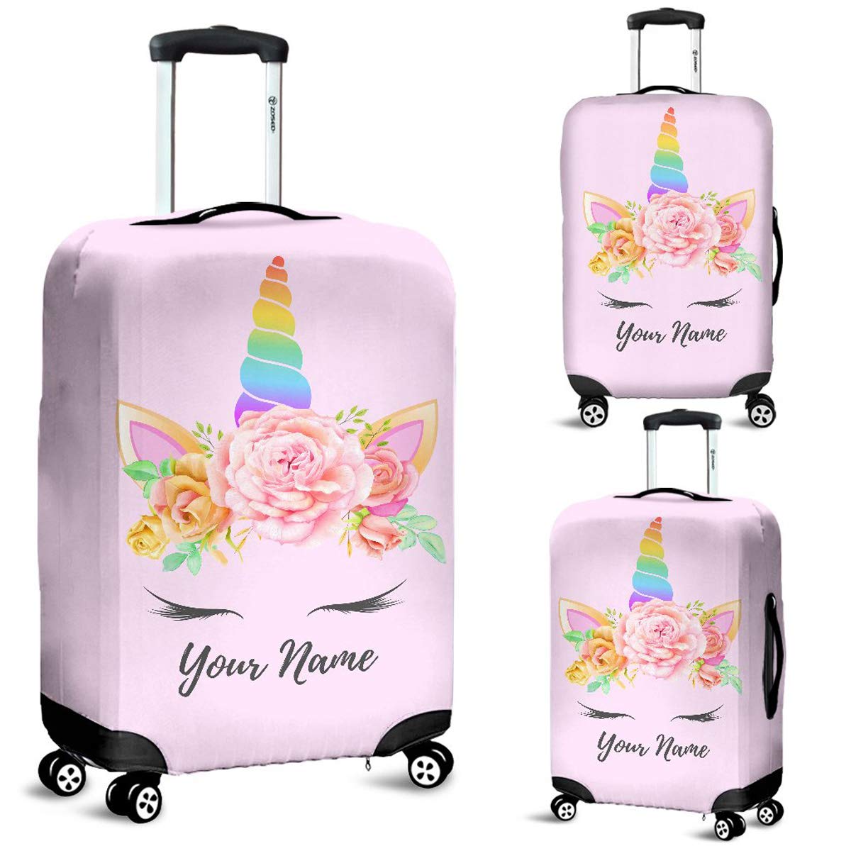 Personalized Unicorn Luggage Cover - Waterproof Suitcase Protector for Travel, Medium Size - Perfect Gift for Girls & Women - Ideal for Airplane, Vacation & Business Trips