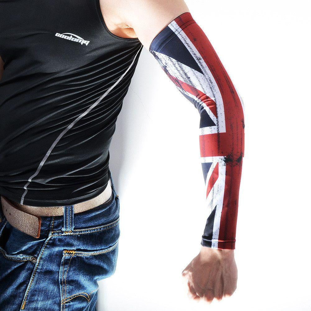 UK Flag Arm Compression Sleeve - Breathable Sports Support for Running, Gym & Recovery - British Pride Athletic Wear for Men & Women