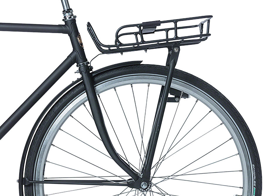 Portland Aluminum Front Bike Rack - Lightweight Black Bicycle Cargo Carrier for Commuting, Touring & Urban Cycling Accessories
