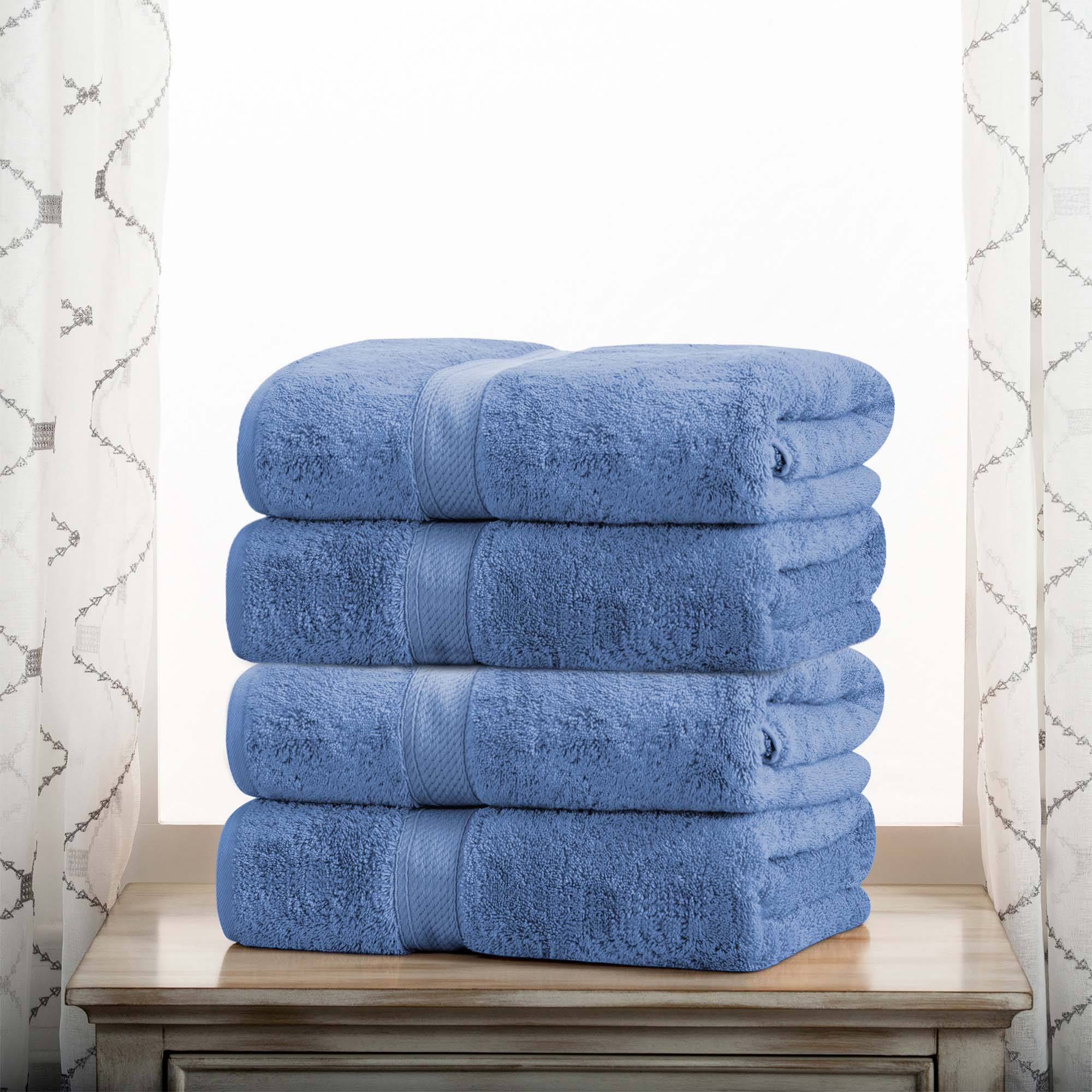 Premium 4-Piece Egyptian Cotton Bath Towel Set - Ultra Soft, Heavyweight & Plush Pile for Spa-Like Luxury at Home | Perfect for Bath, Beach & Guest Use