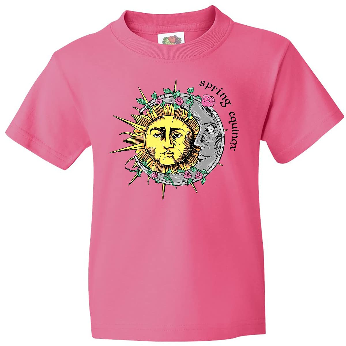 Inktastic 1st Day of Spring Sun and Moon Equinox Youth T-Shirt - Comfortable Graphic Tee for Spring Celebrations & Outdoor Activities
