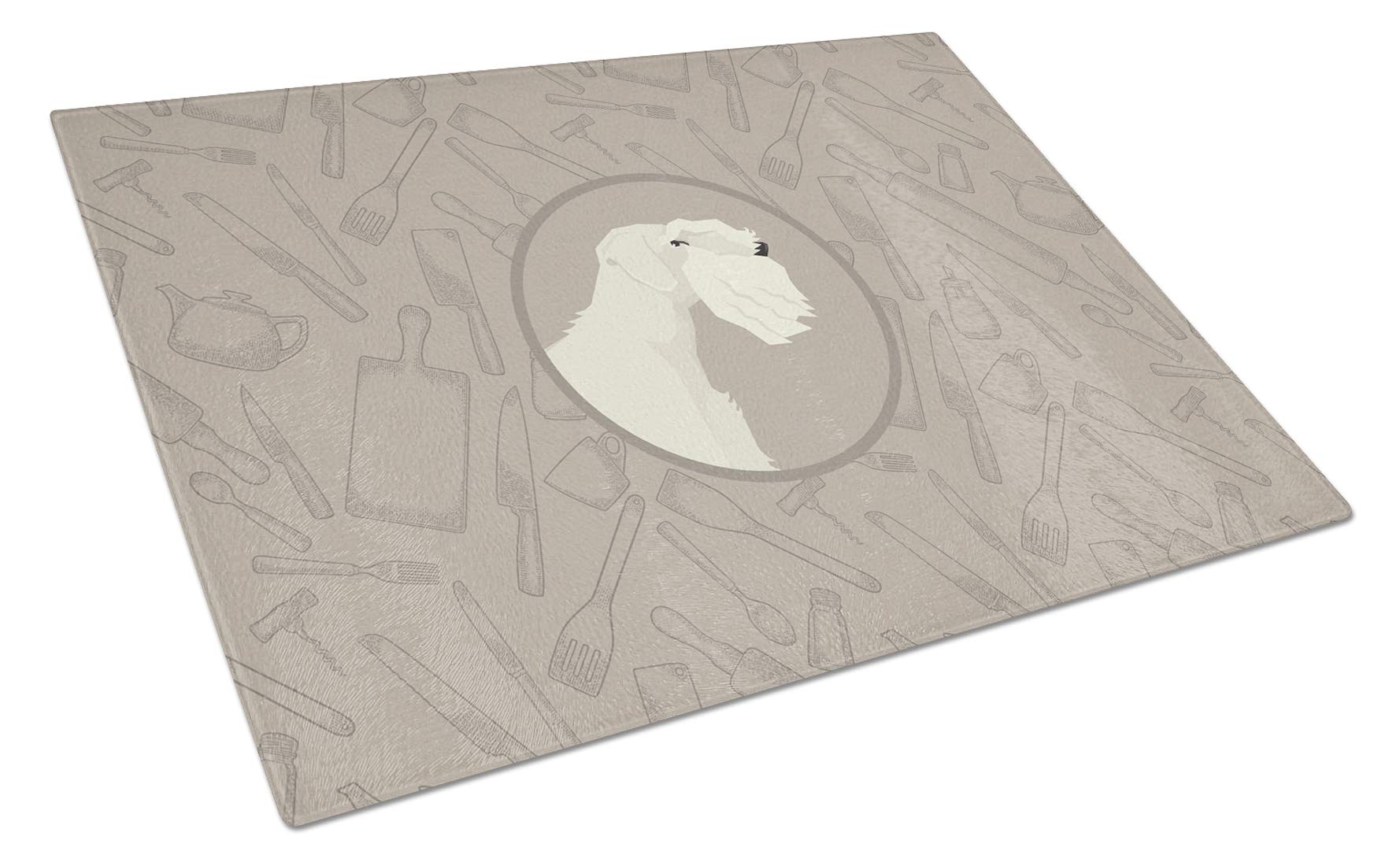 Sealyham Terrier Themed Large Tempered Glass Cutting Board - 12x18 Inch Decorative Kitchen Chopping & Serving Board for Fruits, Cheese, Charcuterie - Perfect for Gifts, Home Decor & Entertaining