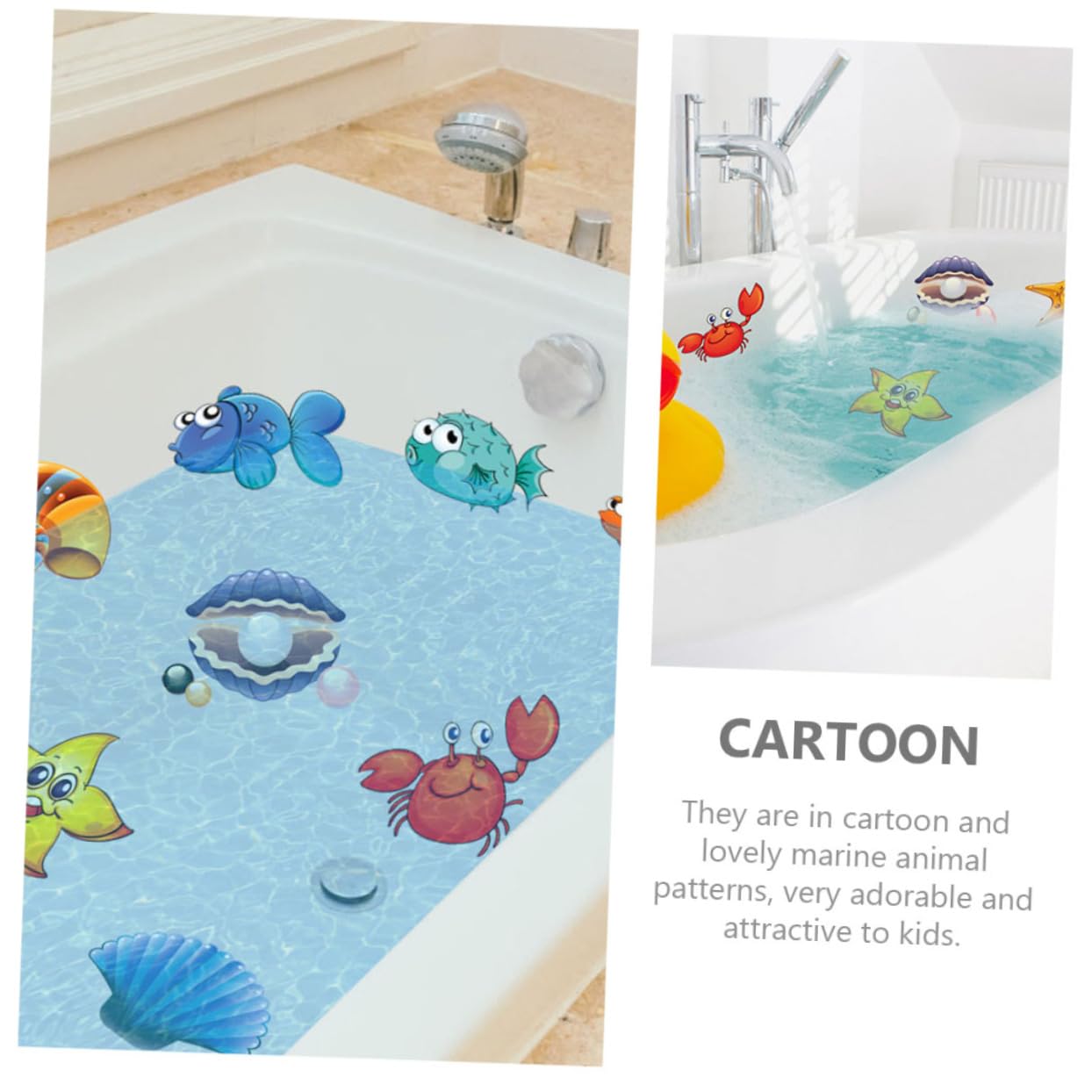 HEMOTON 4 Pack Waterproof Bathroom Wall Decals - Fun PVC Bathtub Stickers for Kids Boys & Girls - DIY Shower Tile Decor for Nursery, Playroom & Bathroom Makeover