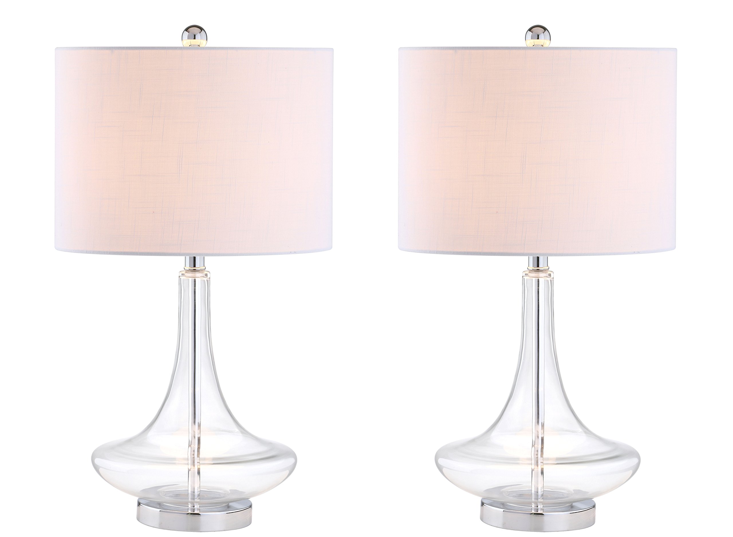 JONATHAN Y JYL1081C-SET2 Set of 2 Modern Glass Teardrop LED Table Lamps - 25.5