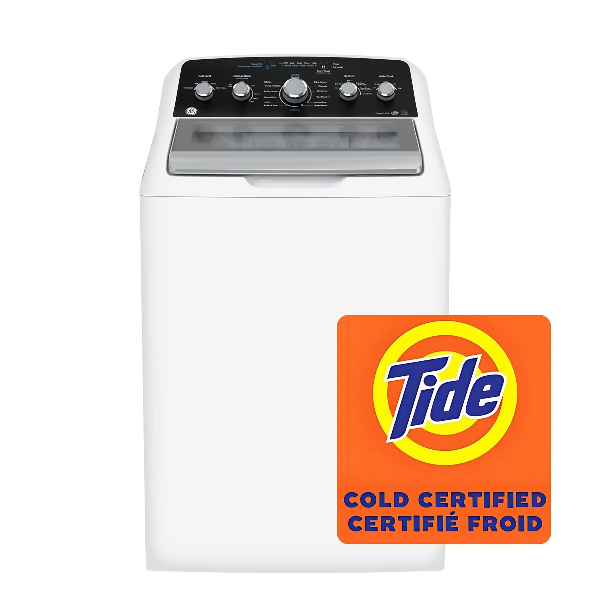 GE GTW491BMRWS 4.9 Cu. Ft. White Top Load Washing Machine - Large Capacity Laundry Washer for Family Homes & Apartments
