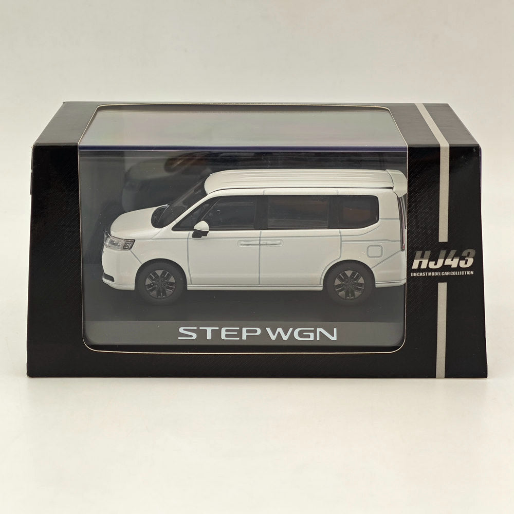 1/43 Scale Honda STEP WGN e:HEV SPADA Platinum White Diecast Model Car - Hobby Japan HJ432004W - Collectible Miniature Vehicle for Display & Japanese Car Enthusiasts