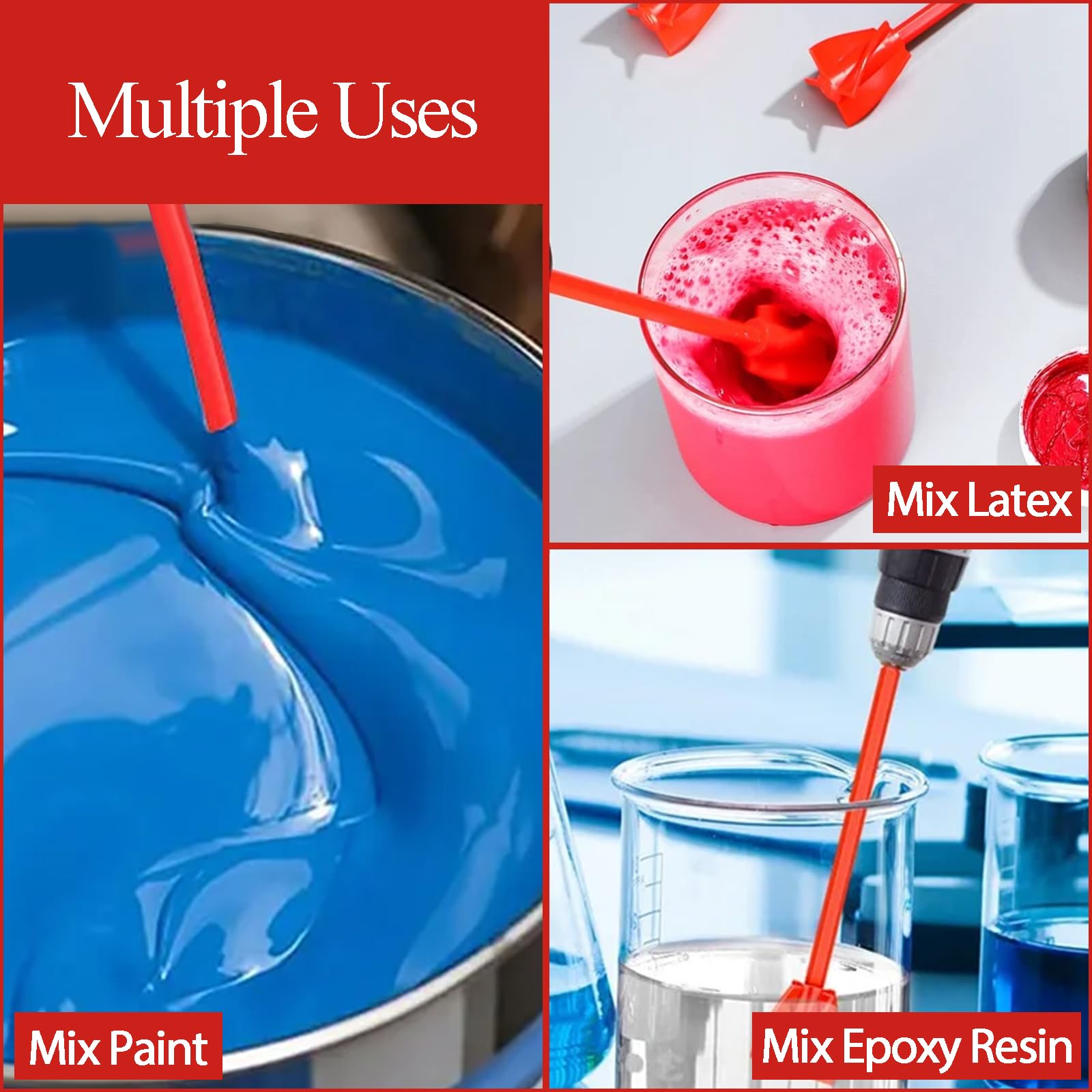 20 Pcs Reusable Paint Mixer Drill Attachments - 6.5