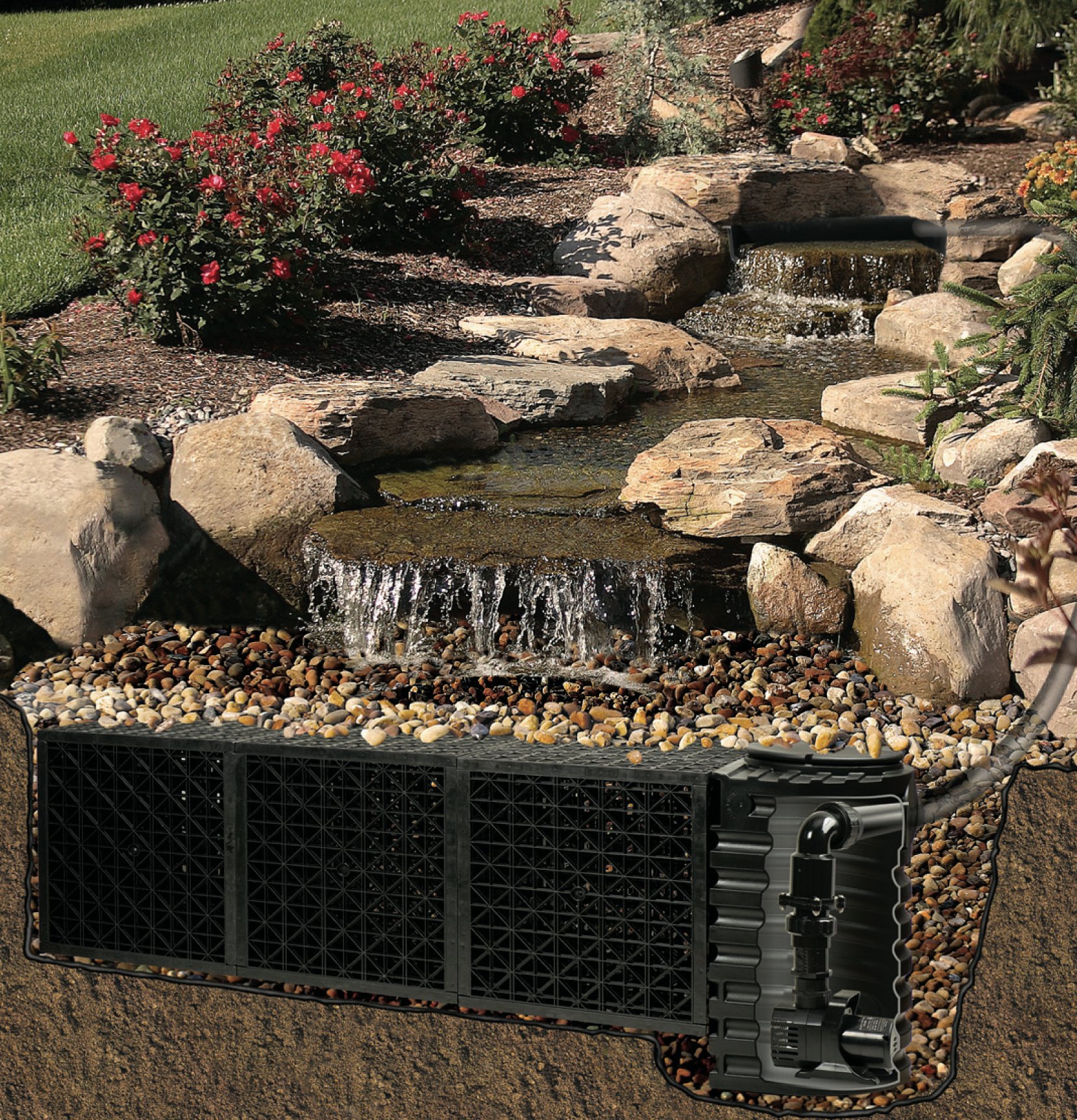 Atlantic Water Gardens Water Matrix Block - 31.5 Gallon Rainwater Storage & Filtration System | Eco-Blox for Sustainable Landscaping, Stormwater Management & Garden Irrigation