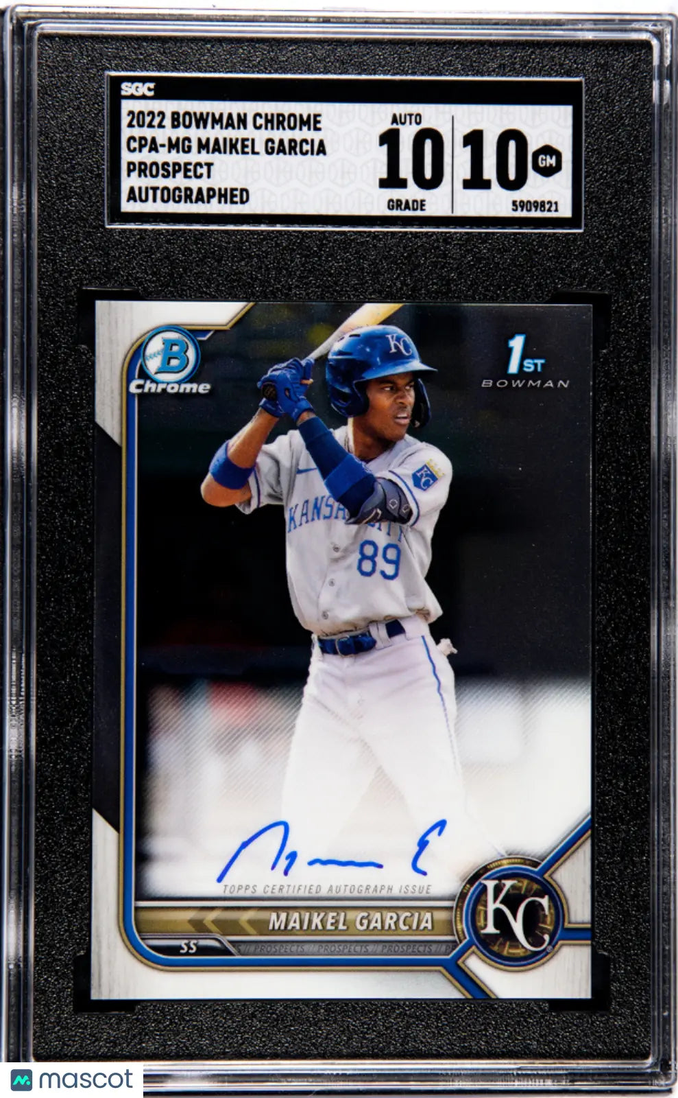 2022 1st Bowman Chrome Maikel Garcia Rookie Auto SGC 10 Gem Mint Baseball Card #CPA-MG - Perfect for Collectors & Sports Memorabilia Displays