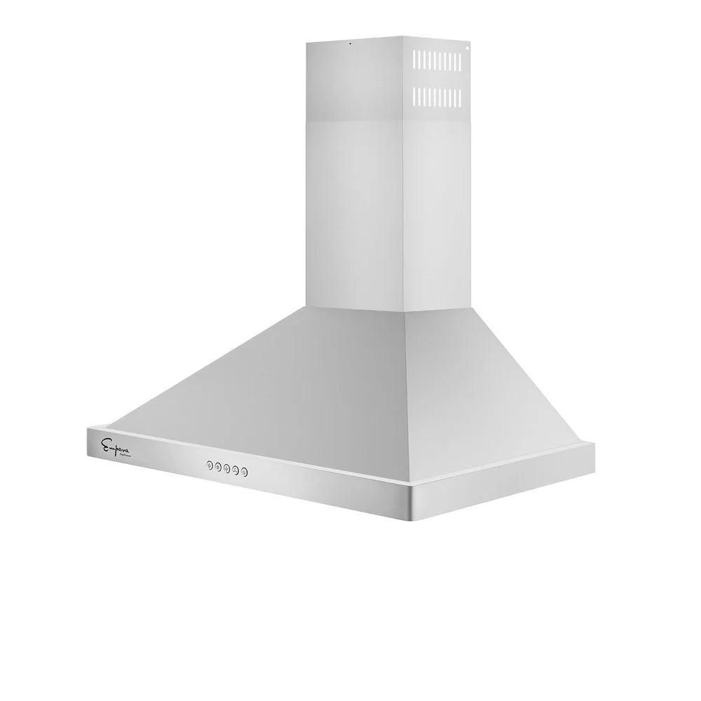 Empava 30-Inch Stainless Steel Wall Mount Range Hood - 400 CFM Ducted Kitchen Vent with Filters | Modern Kitchen Ventilation for Home Cooking & Smoke Removal