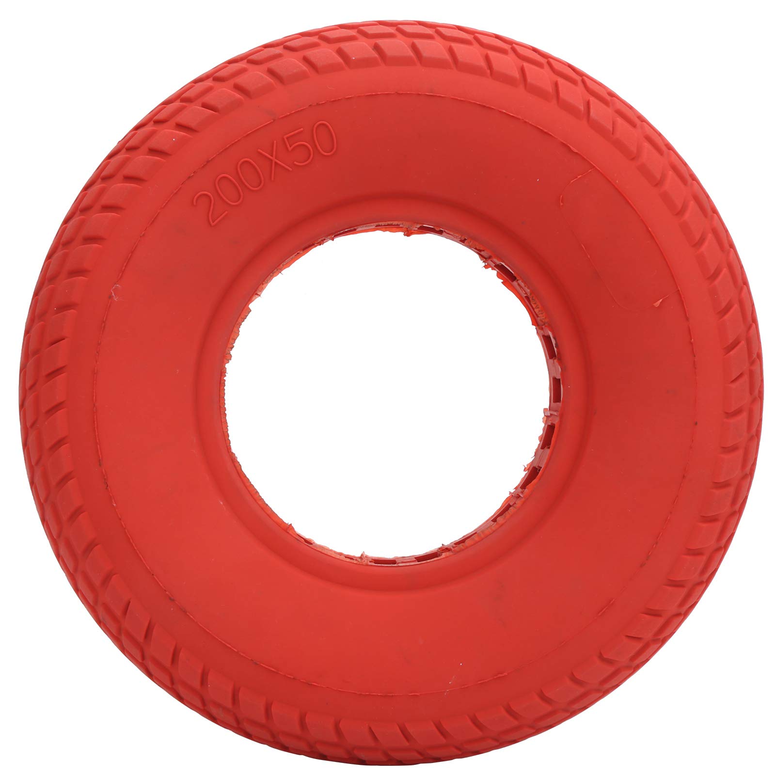 Dilwe 200x50mm Explosion-Proof Solid Rubber Tire for Electric Scooters - Red Hollow Out Damping Tire | Electric Scooter Modification Accessories | Perfect for Commuting, Urban Travel & Off-Road Adventures