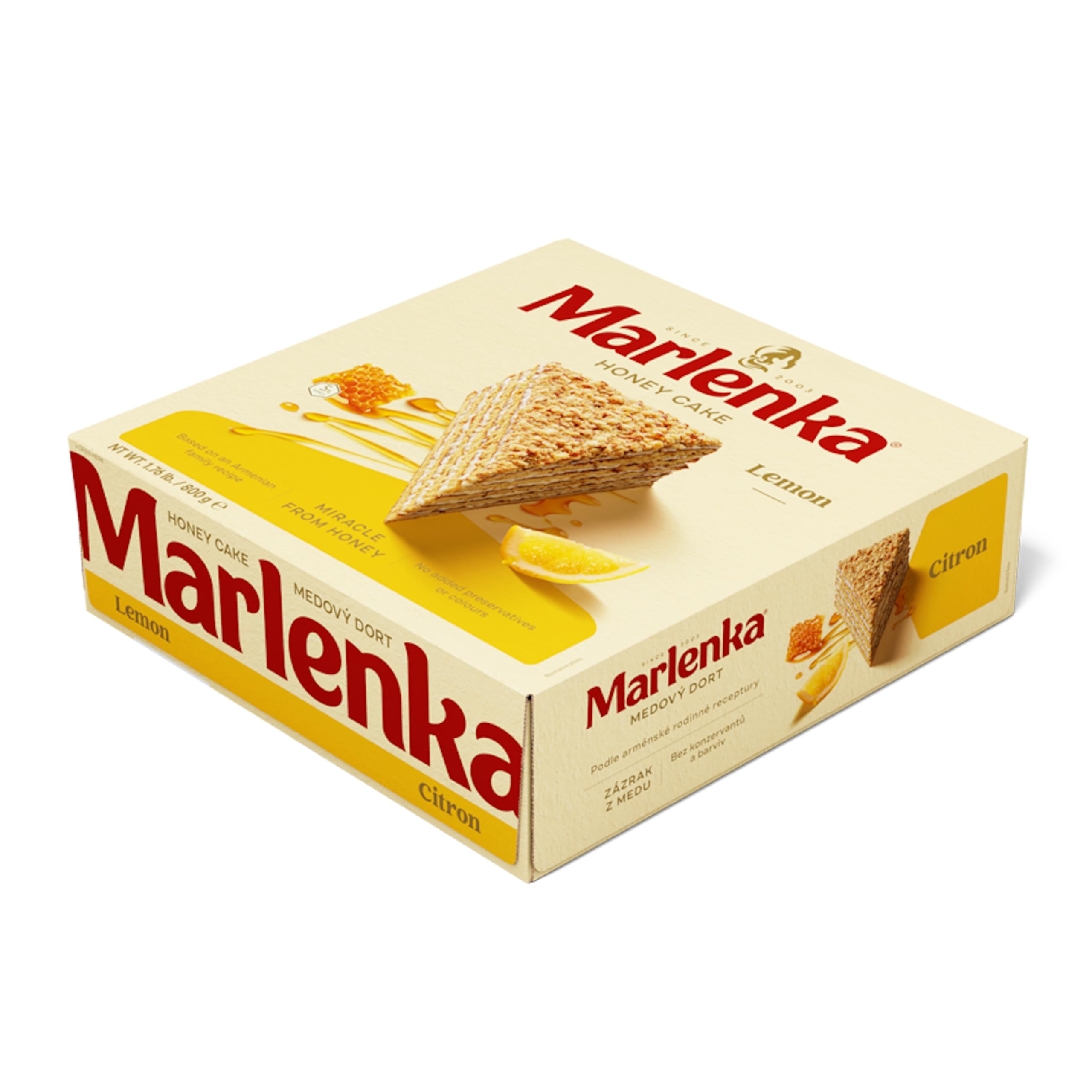 Marlenka Lemon Honey Cake - Authentic Czech Dessert for Holidays, Gifts & Special Occasions | Perfect for Afternoon Tea, Birthday Parties & Family Gatherings