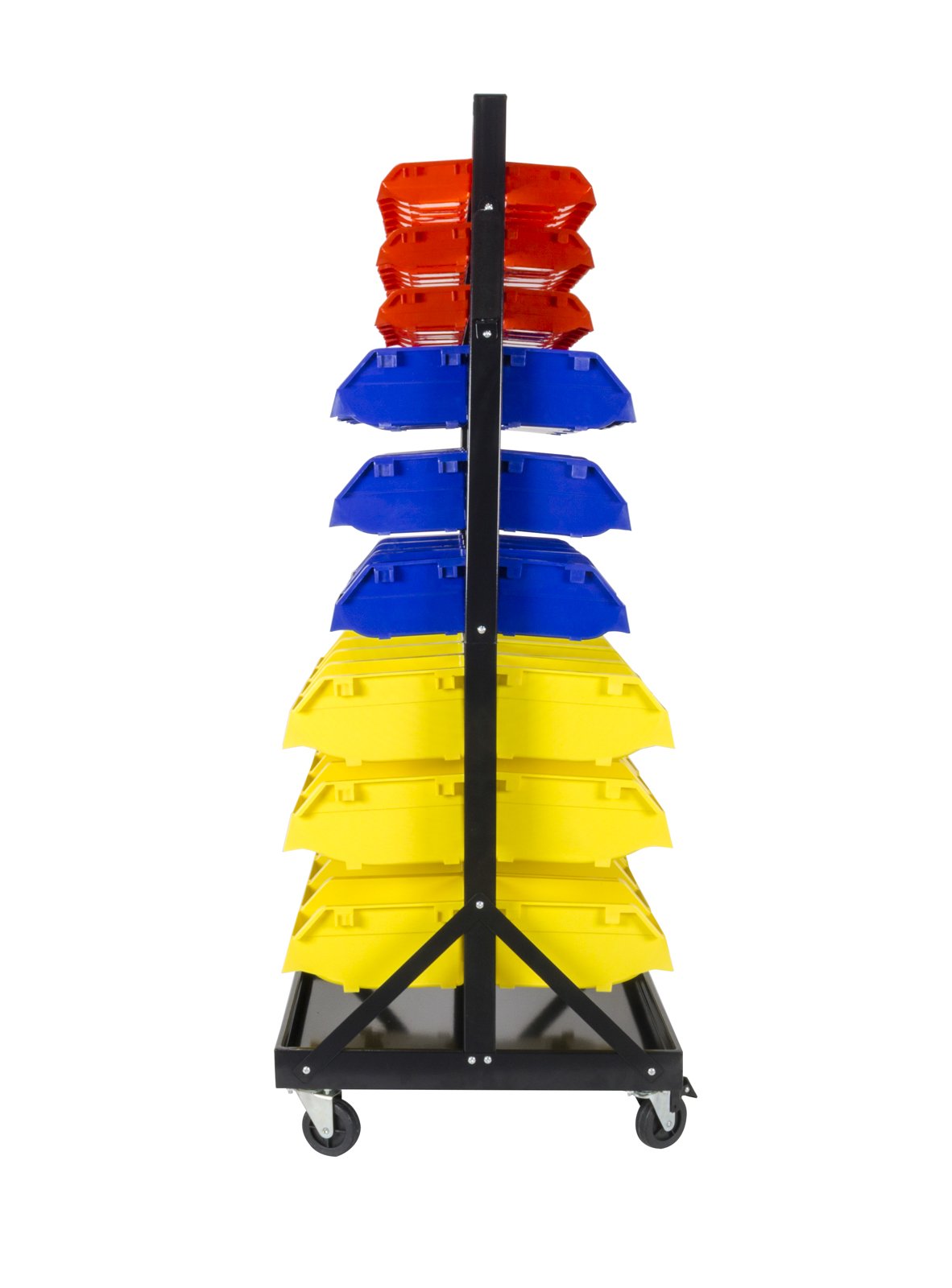 TLPB05 90-Part Bin Shelving Storage Organizer with Locking Wheels - Heavy Duty Garage Shelving Unit for Workshop, Home & Office Organization - Perfect for Tools, Hardware & DIY Supplies Storage