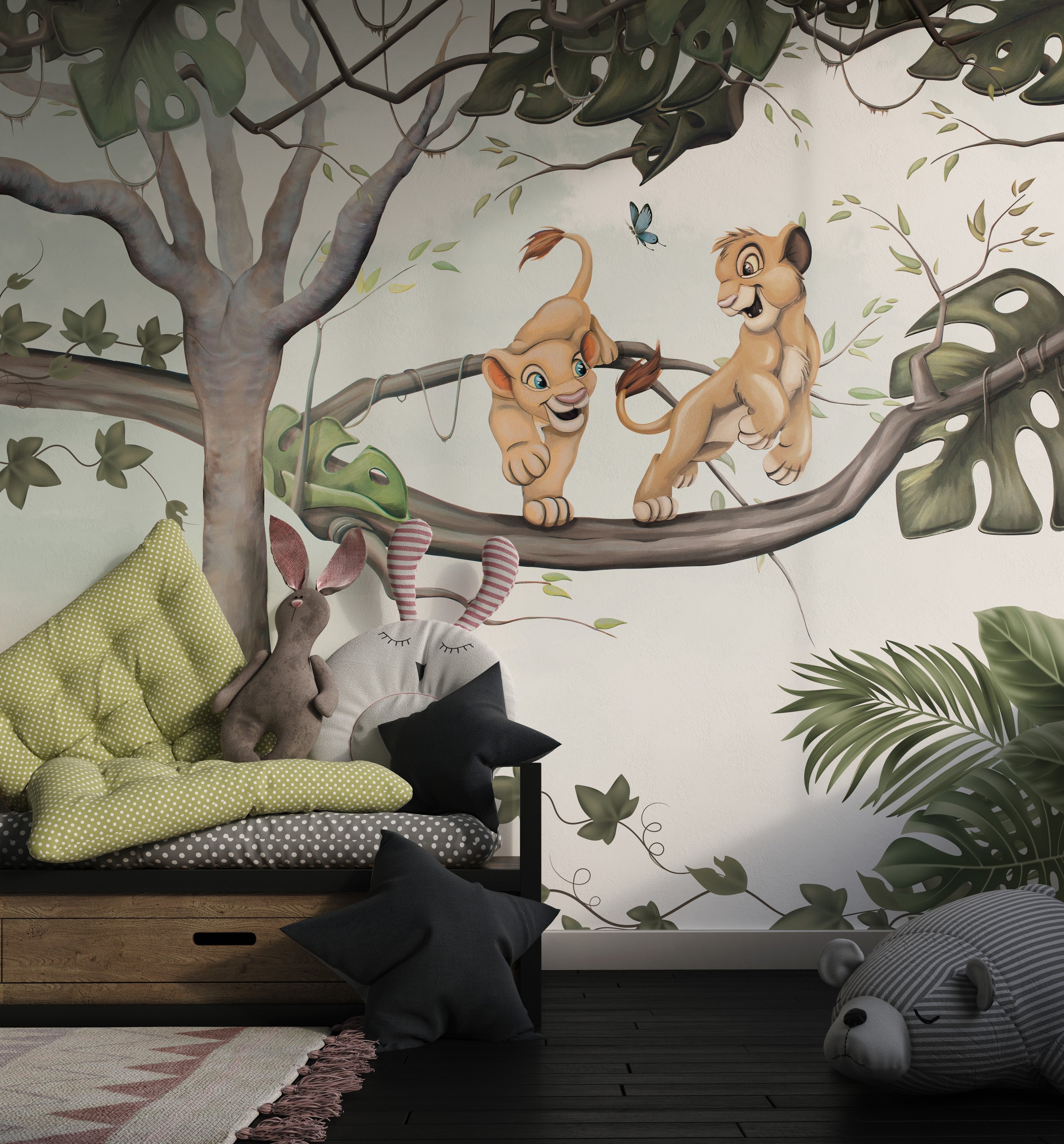 Simba & Nala The Lion King Kids Room Wallpaper - Disney Jungle Theme Nursery Decor for Boys & Girls Bedrooms