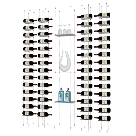Blue Grouse Floating Glass Shelf Unit - Modern Wall-Mounted Display for Bathroom, Kitchen, or Living Room Decor