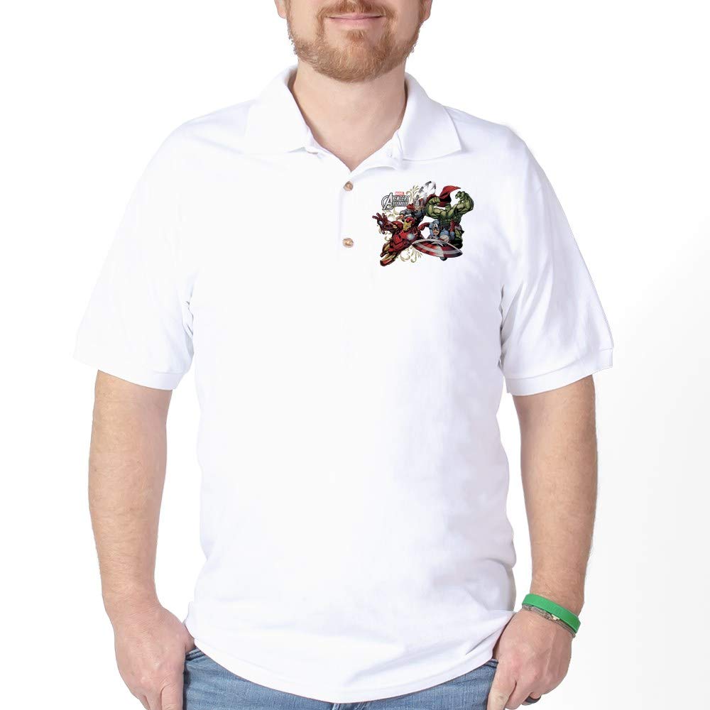 Marvel Avengers Golf Polo Shirt for Men - Superhero Graphic Design, Moisture-Wicking & Breathable - Perfect for Golf, Casual Wear & Superhero Fans