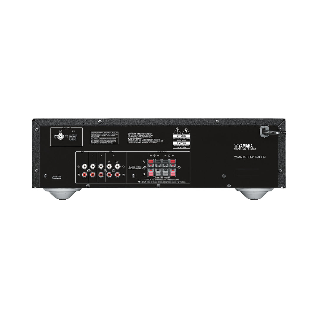 Yamaha R-S202 Stereo Receiver - 2-Channel Hi-Fi Audio Amplifier with Bluetooth, FM/AM Tuner & Remote - Perfect for Home Theater, Music Streaming & Vinyl Record Players