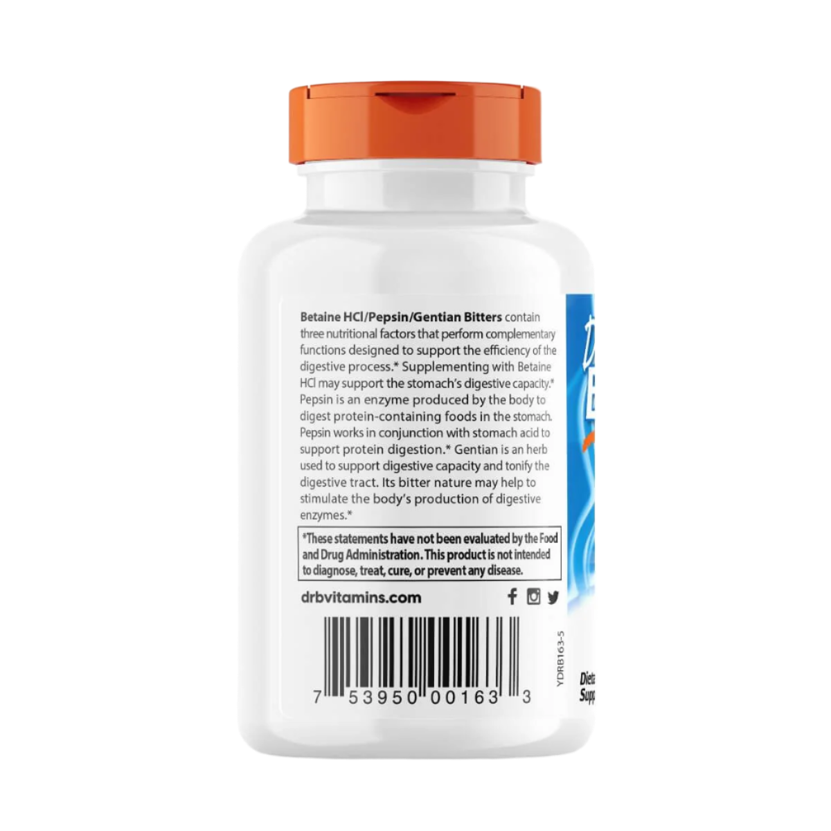 Doctor's Best Betaine HCL with Pepsin & Gentian Bitters Supplement - 120 Capsules for Digestive Support, Acid Reflux Relief & Gut Health | Supports Protein Digestion & Nutrient Absorption