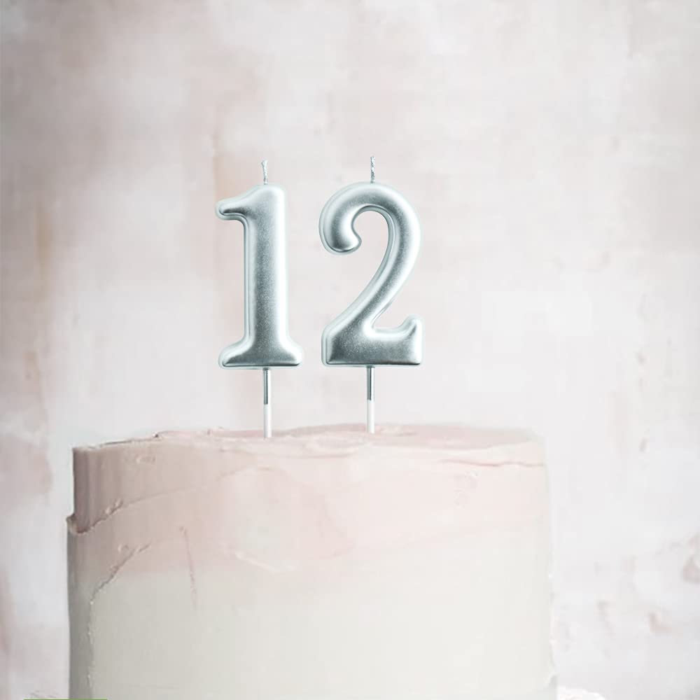 1st Birthday Candle - Large 2.76 Inch Silver Number 1 Candle for Cake Decorations | Perfect for Birthday Parties, Baby Showers & Anniversary Celebrations | Safe for Cakes & Cupcakes
