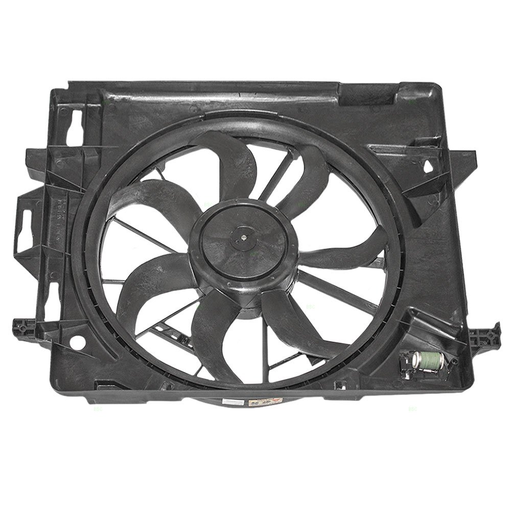 Brock Replacement Radiator Cooling Fan Motor Assembly Compatible with 2008-2015 Dodge Grand Caravan & Chrysler Town & Country Van - OEM 5058674AD - Perfect for Engine Overheating Prevention & Summer Driving