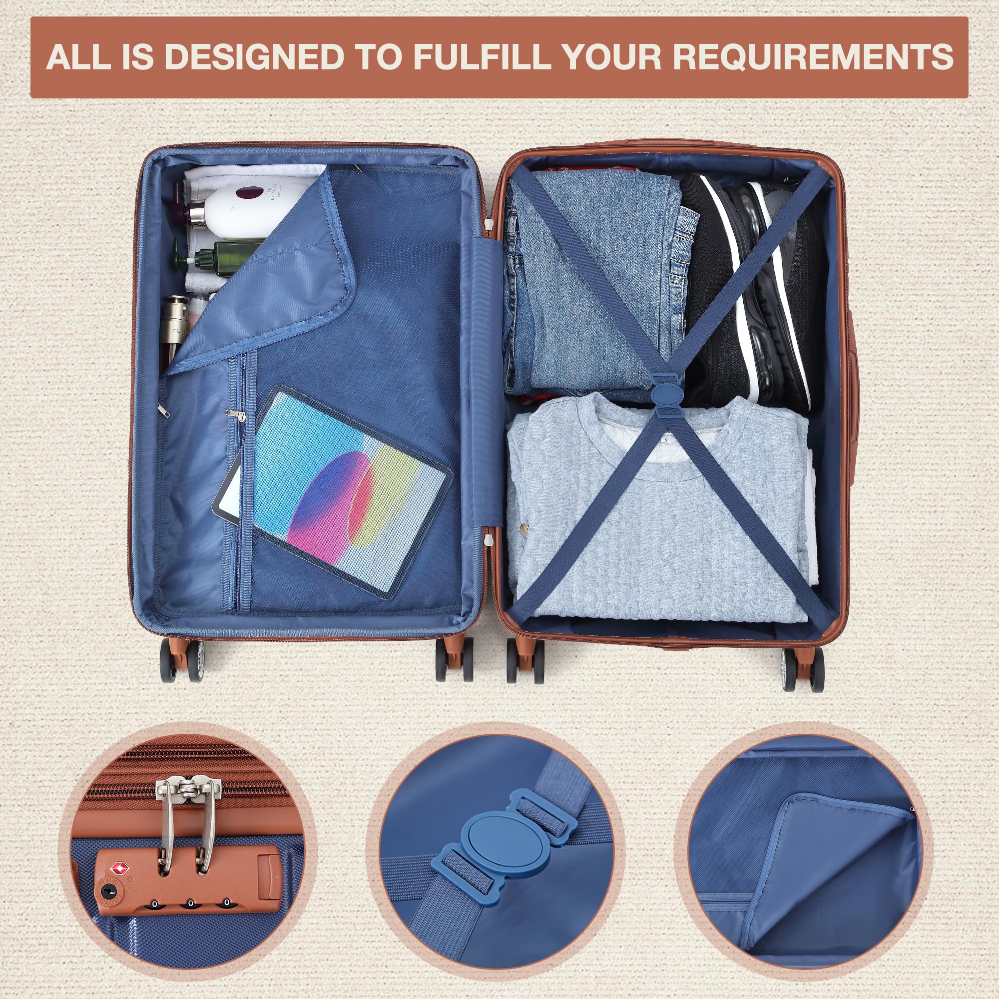 GARVEE 28 Inch Expandable Hard Shell Carry On Luggage with 360° Spinner Wheels | TSA Approved Lock | Lightweight Hardside Suitcase for Air Travel | Perfect for Business Trips & Weekend Getaways