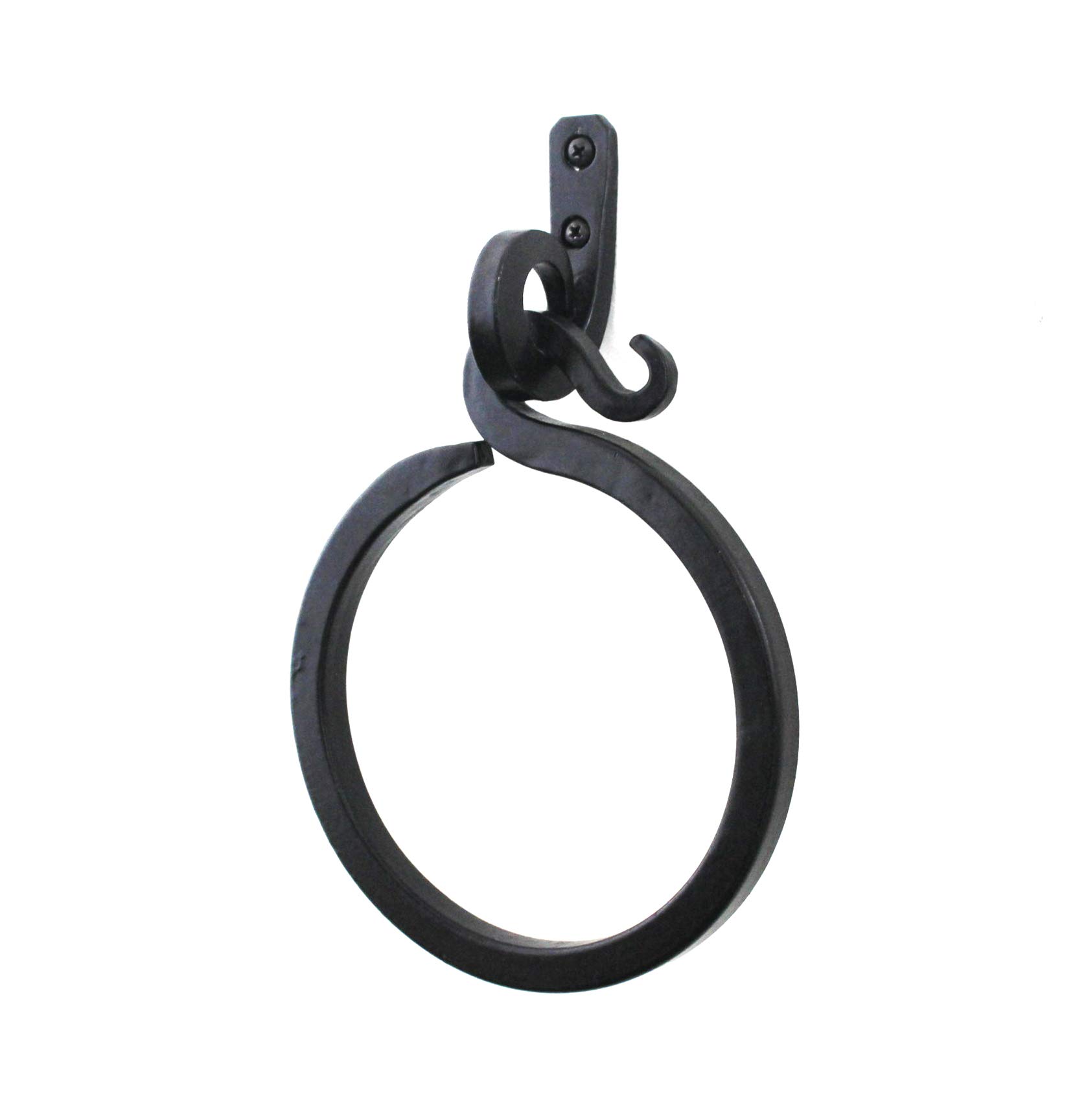 Stylish Curved Pointed Wall Mounted Forged Iron Towel Ring - Perfect for Bathroom, Kitchen & Spa Decor