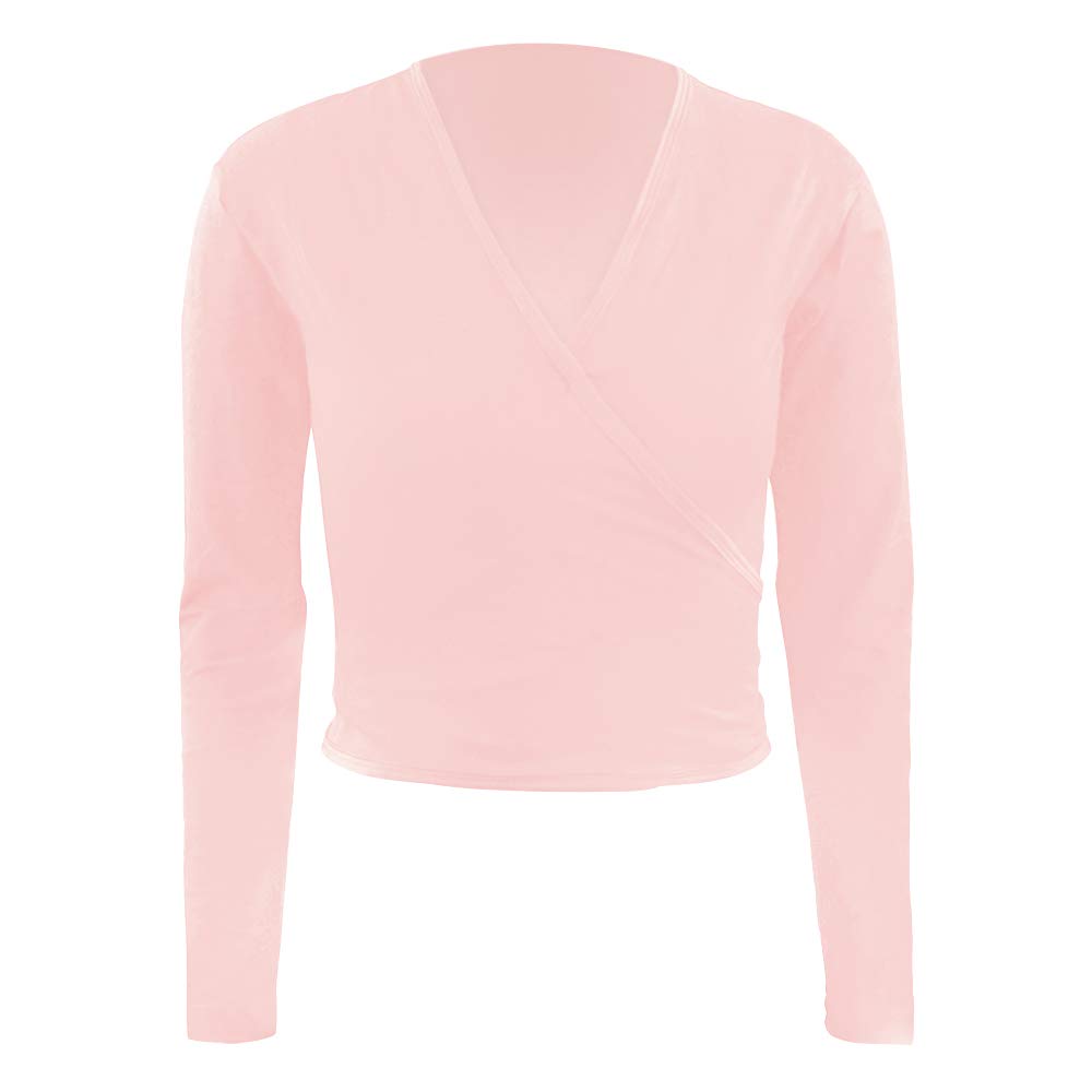 Ballet Wrap Top Cardigan for Girls - Soft Cotton Long Sleeve Dance Sweater with Self-Tie Design | Perfect for Ballet Class, Dance Practice & Casual Wear