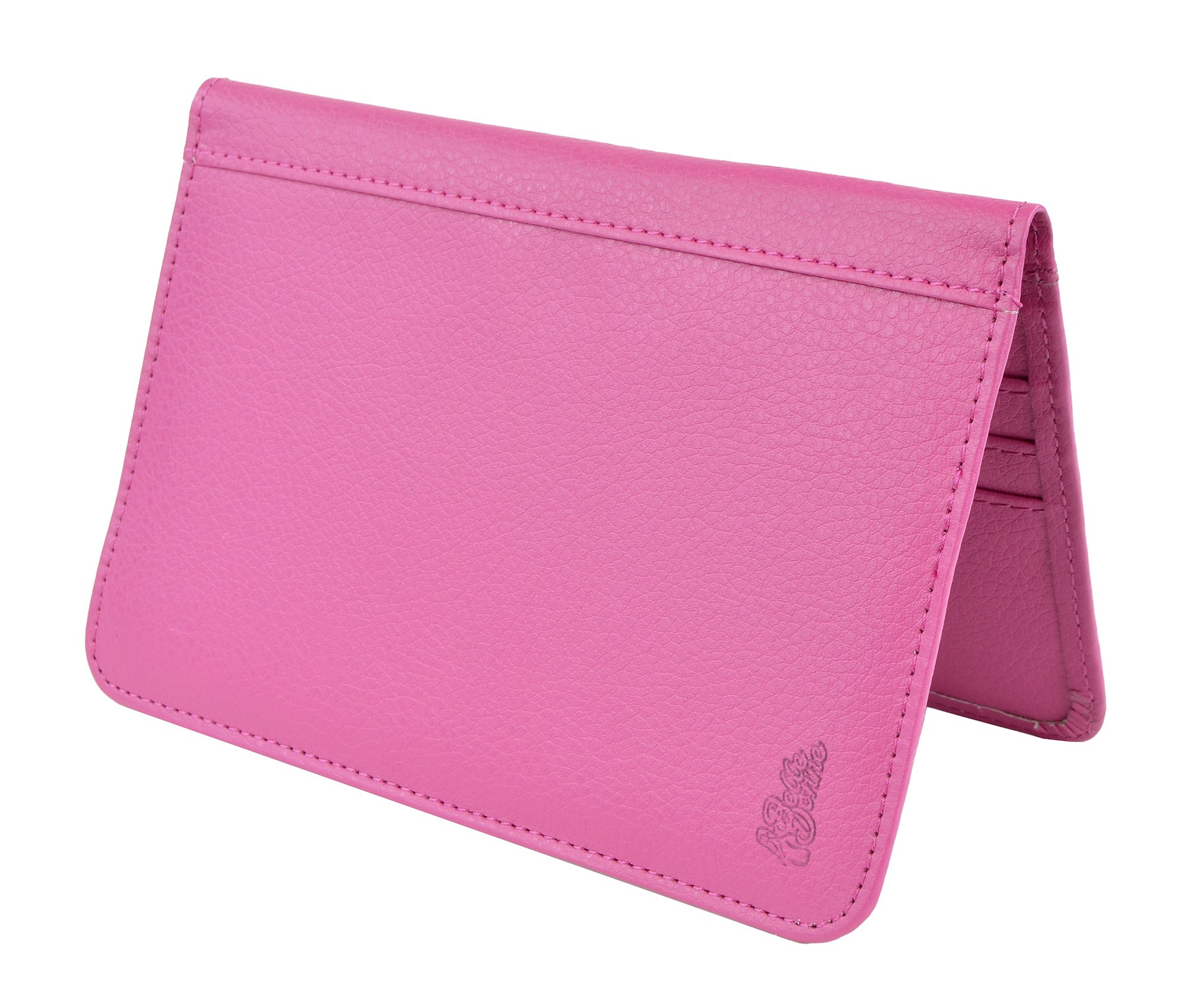 Belle Donne RFID Blocking Passport Holder Wallet - PU Leather Travel Document Cover for Women, Pink | Perfect for Air Travel, International Trips & Secure ID Storage