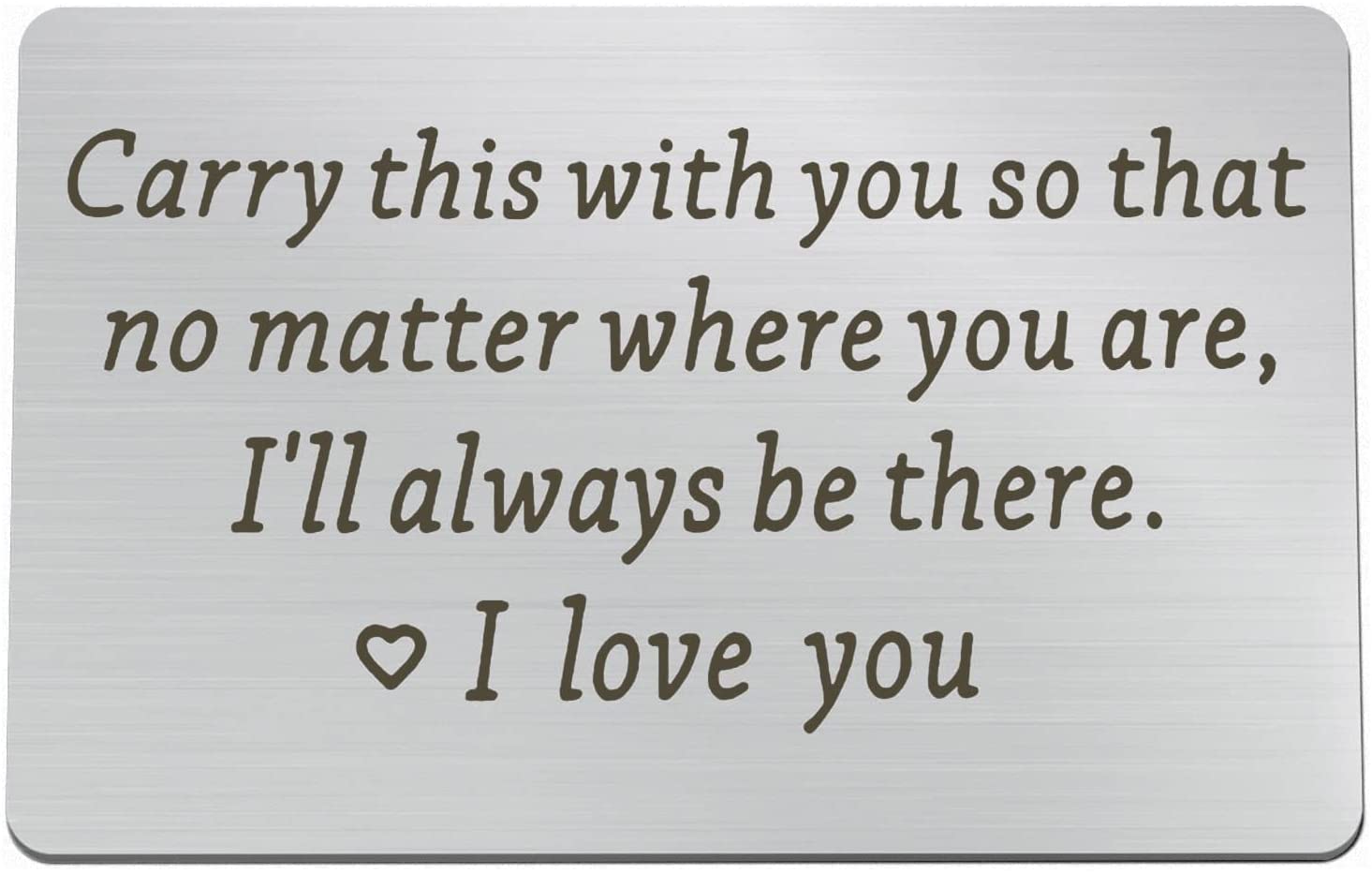 Engraved Metal Wallet Insert Card - Personalized Anniversary, Valentine's Day & Birthday Gift for Husband, Boyfriend, Fiance | Thoughtful Men's Gift for Wedding, Couples & Special Occasions | Perfect for Everyday Carry, Travel & Keepsake Memories