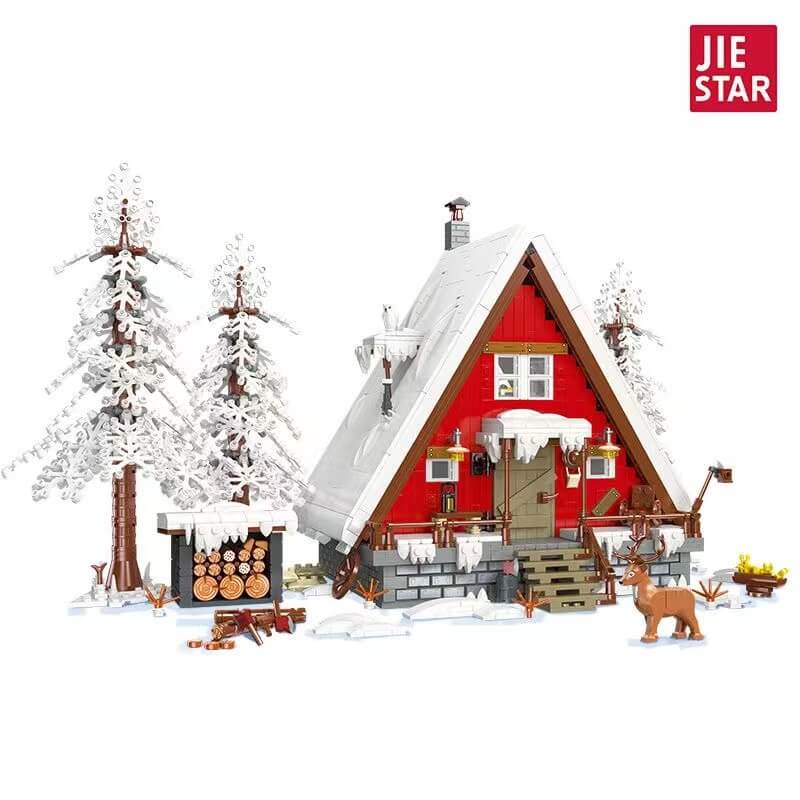 JIE STAR 89141 Santa's House Christmas Village Decoration - Miniature Holiday Display for Home, Office & Tabletop Decor - Perfect for Christmas Tree, Mantel & Winter Village Scenes