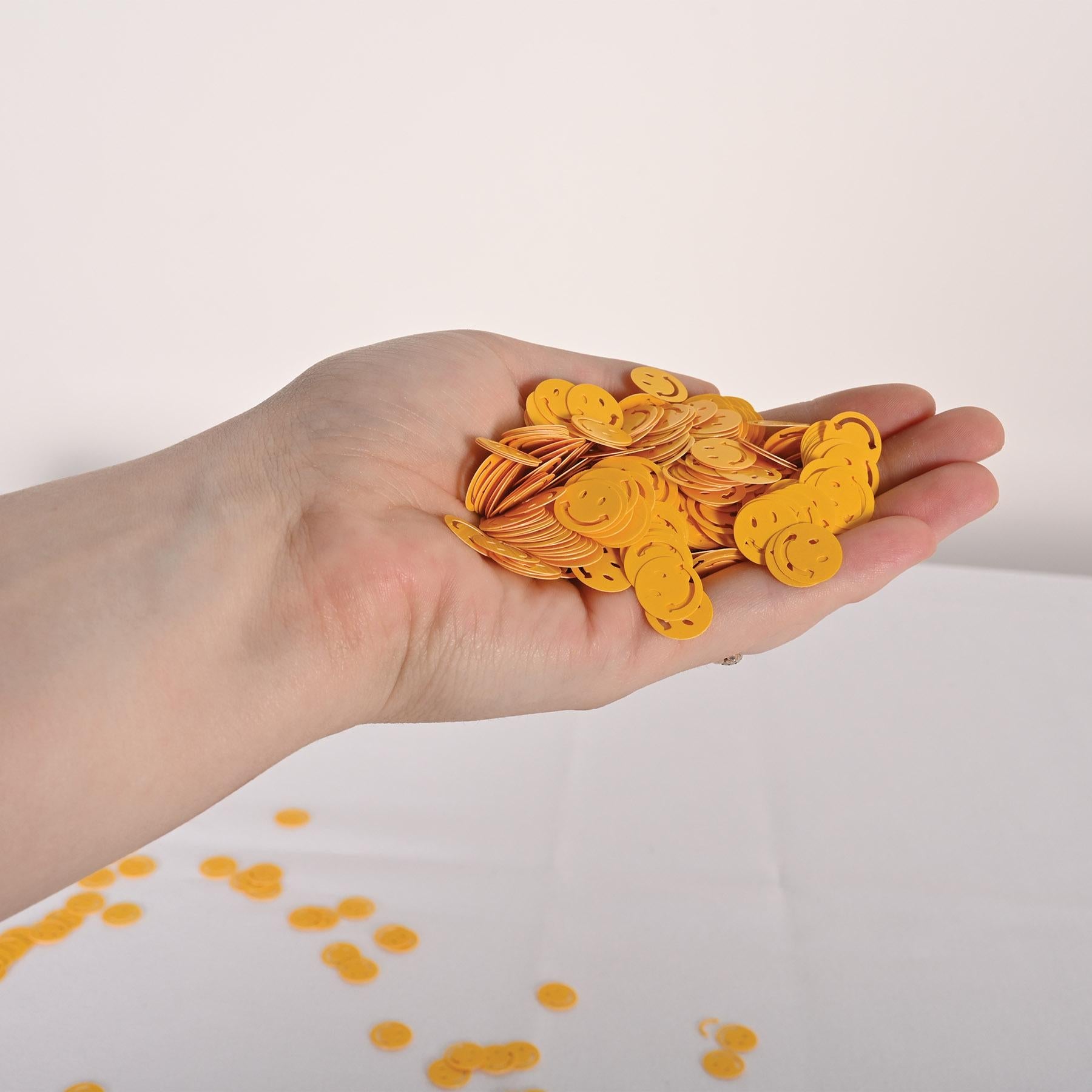 12 Pack Yellow Smiley Face Confetti - 1 Oz per Pack - Perfect for Birthday Parties, Baby Showers & Celebrations