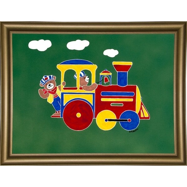 BearRy Happy Conductors SHERAS68808 Print 21x28.25 by Shelly Rasche - Wall Art for Kids Room, Nursery Decor, Playroom Poster
