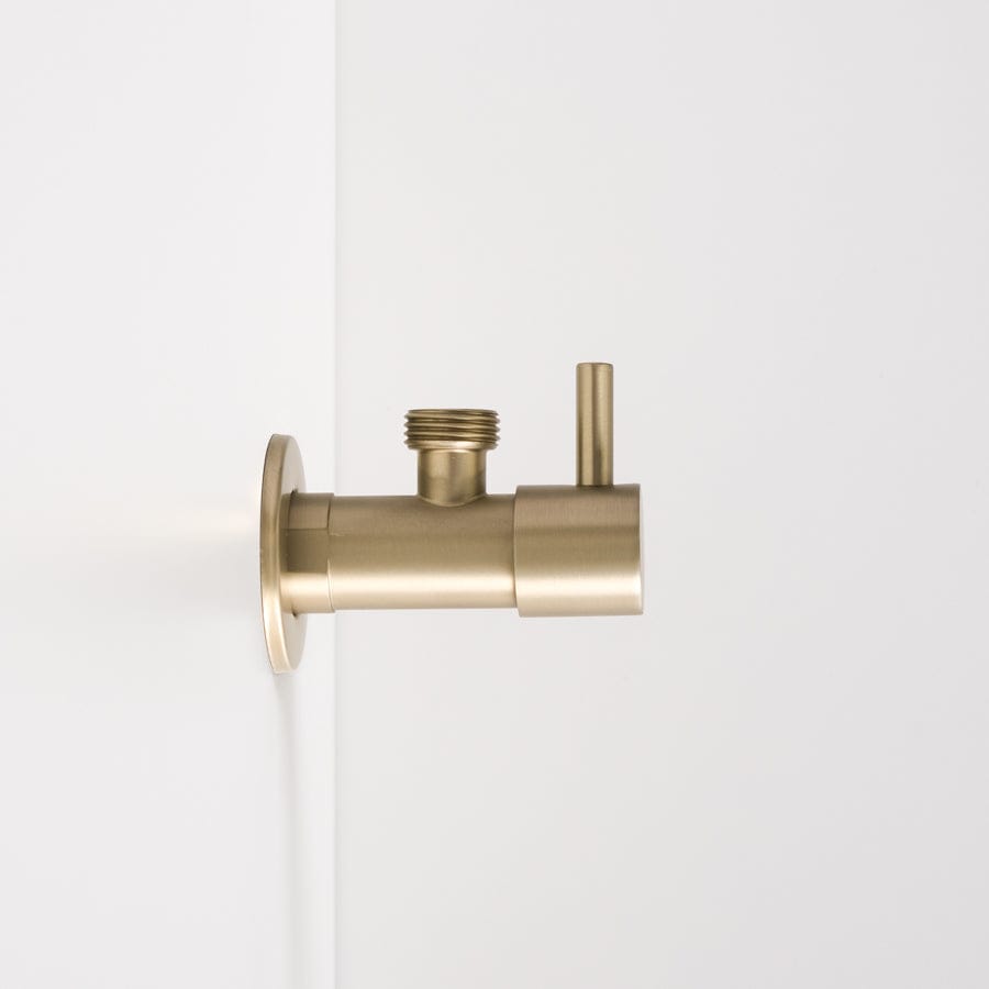 1/4 Turn Angle Valve in Warm Brushed Nickel - Perfect for Bathroom, Kitchen & Plumbing Fixtures Installation
