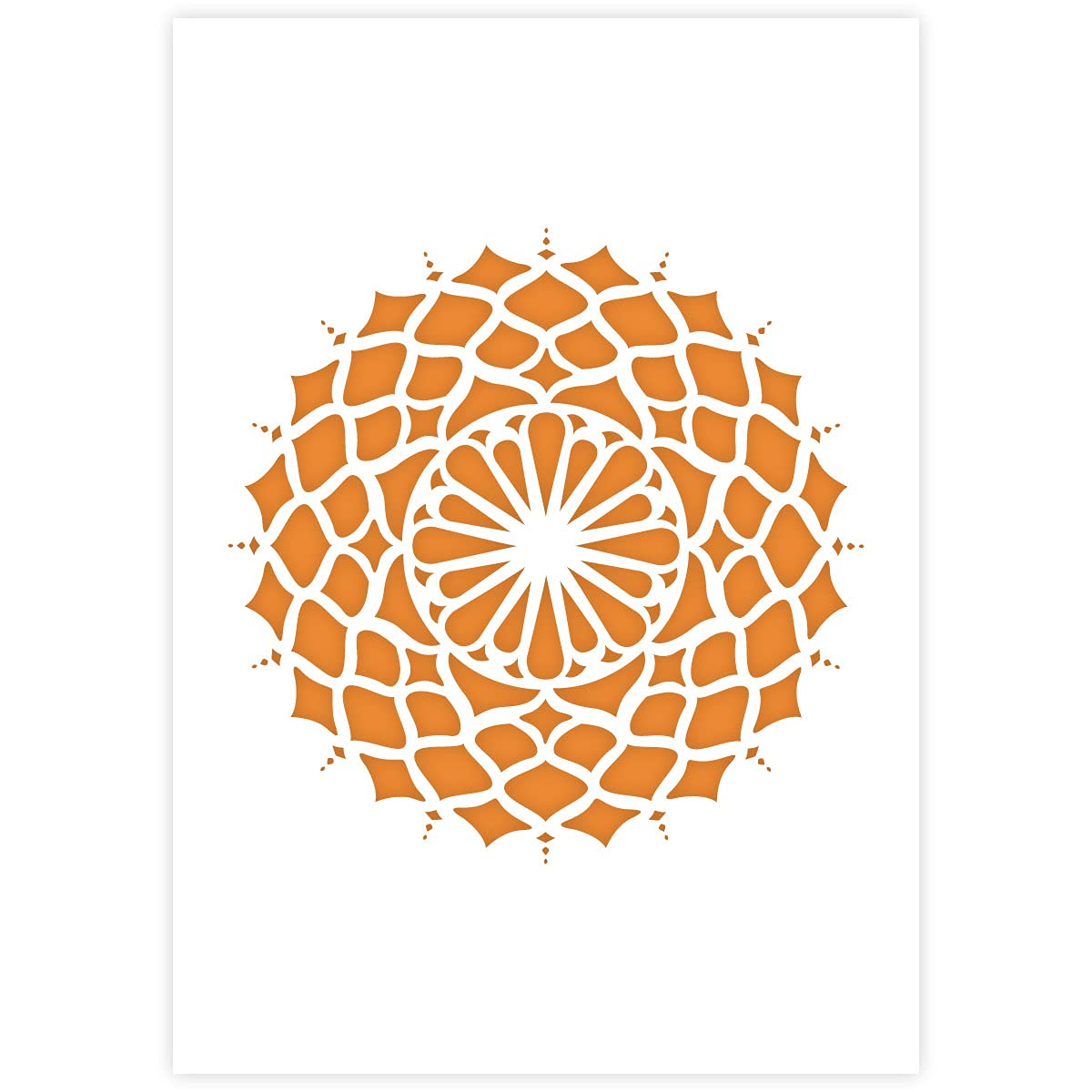 QBIX Mandala Stencil - A5 Size Reusable Stencil for Painting on Furniture, Walls & Floors - DIY Home Decor Stencil for Crafts, Arts & Baking - Perfect for Wall Art, Furniture Makeover & Cake Decoration