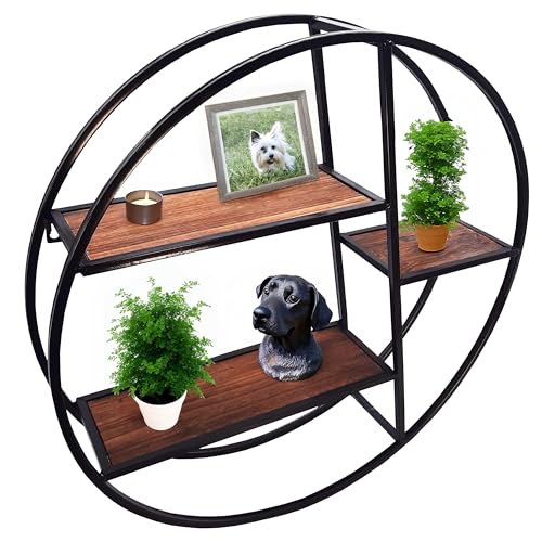 Noir Black Round Shelf