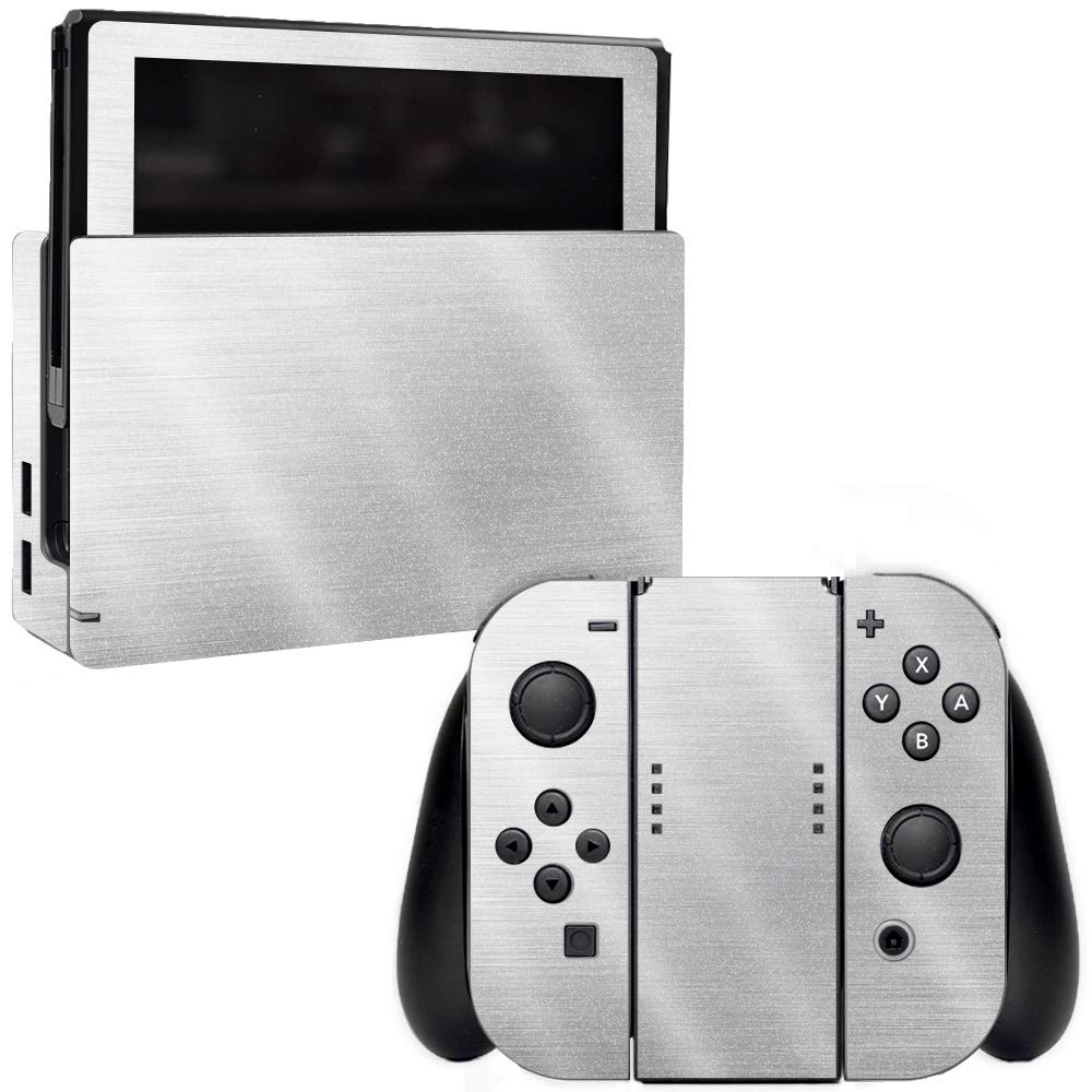 MightySkins Glossy Glitter Skin Cover for Nintendo Switch - Cold Steel Design | Protective & Durable High-Gloss Finish | Easy to Apply & Remove | Made in USA | Perfect for Gaming, Travel & Customization