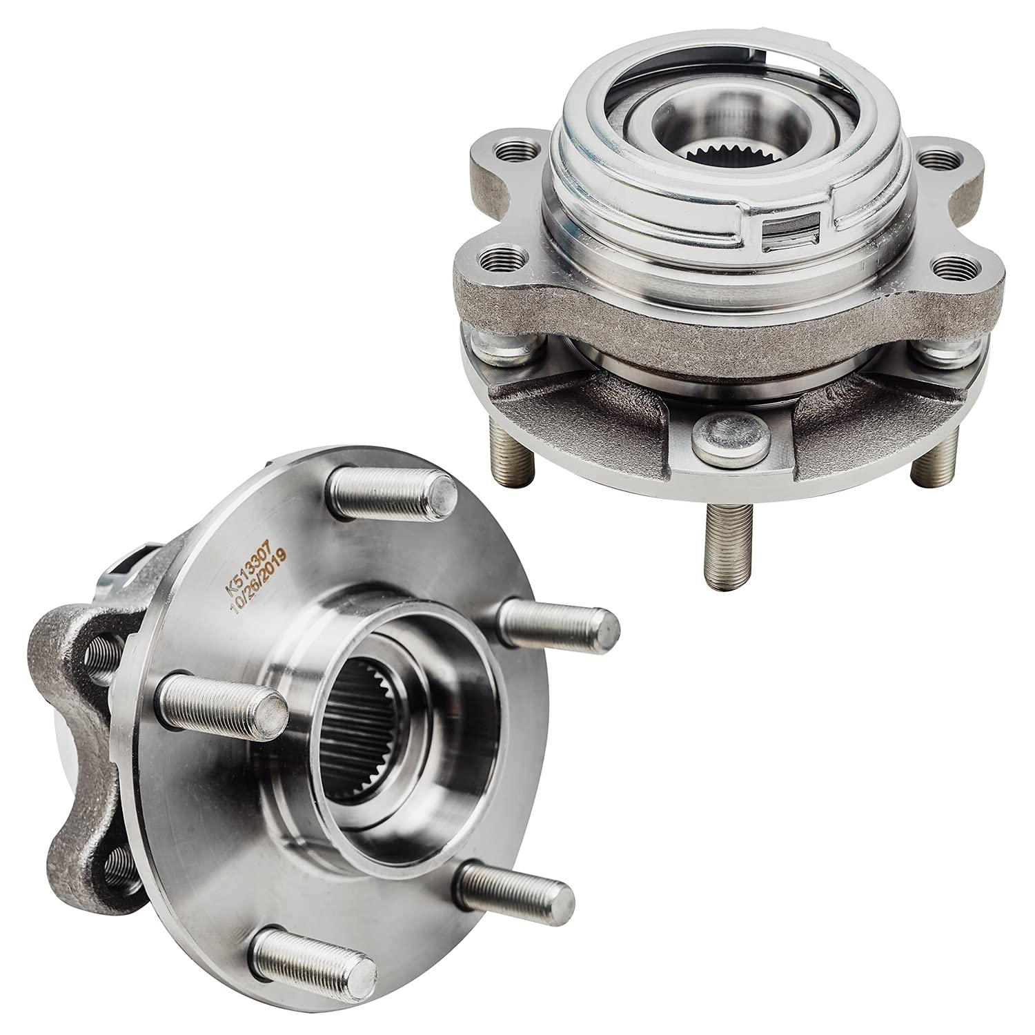 Detroit Axle - 2 Front Wheel Bearing Hubs for 2009-2017 Nissan Murano & 2011 Quest - Replacement Wheel Bearing and Hub Assembly Set - Perfect for DIY Repairs and Smooth Ride Maintenance